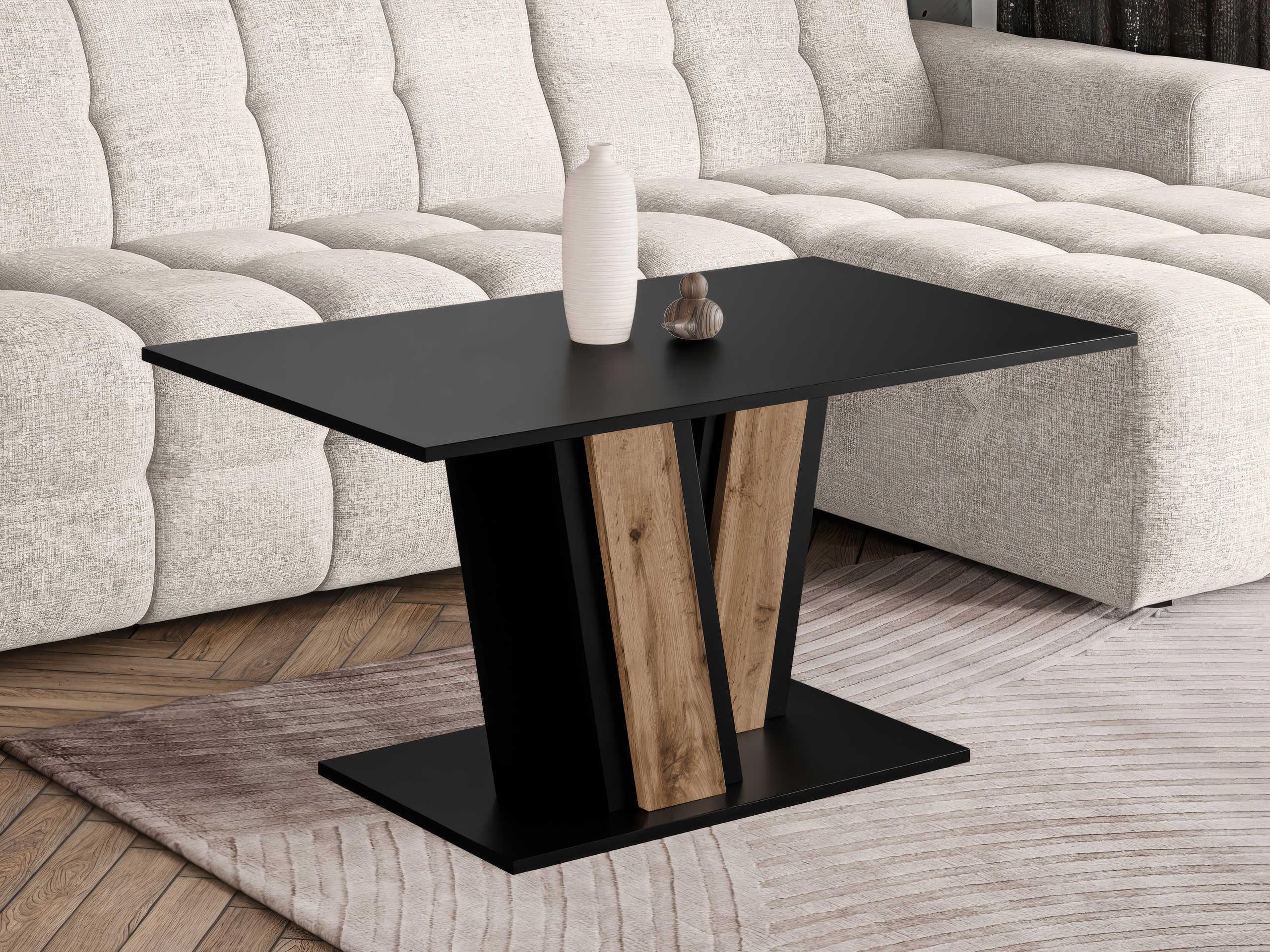 Coffee table Goodyear 138 (Black + Wotan Oak)