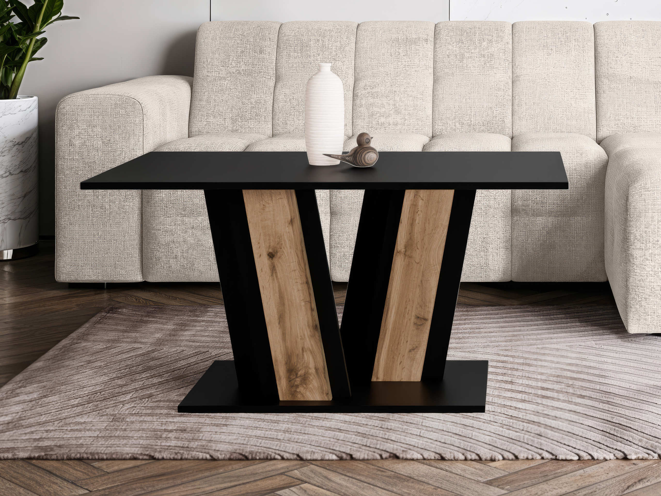 Coffee table Goodyear 138 (Black + Wotan Oak)