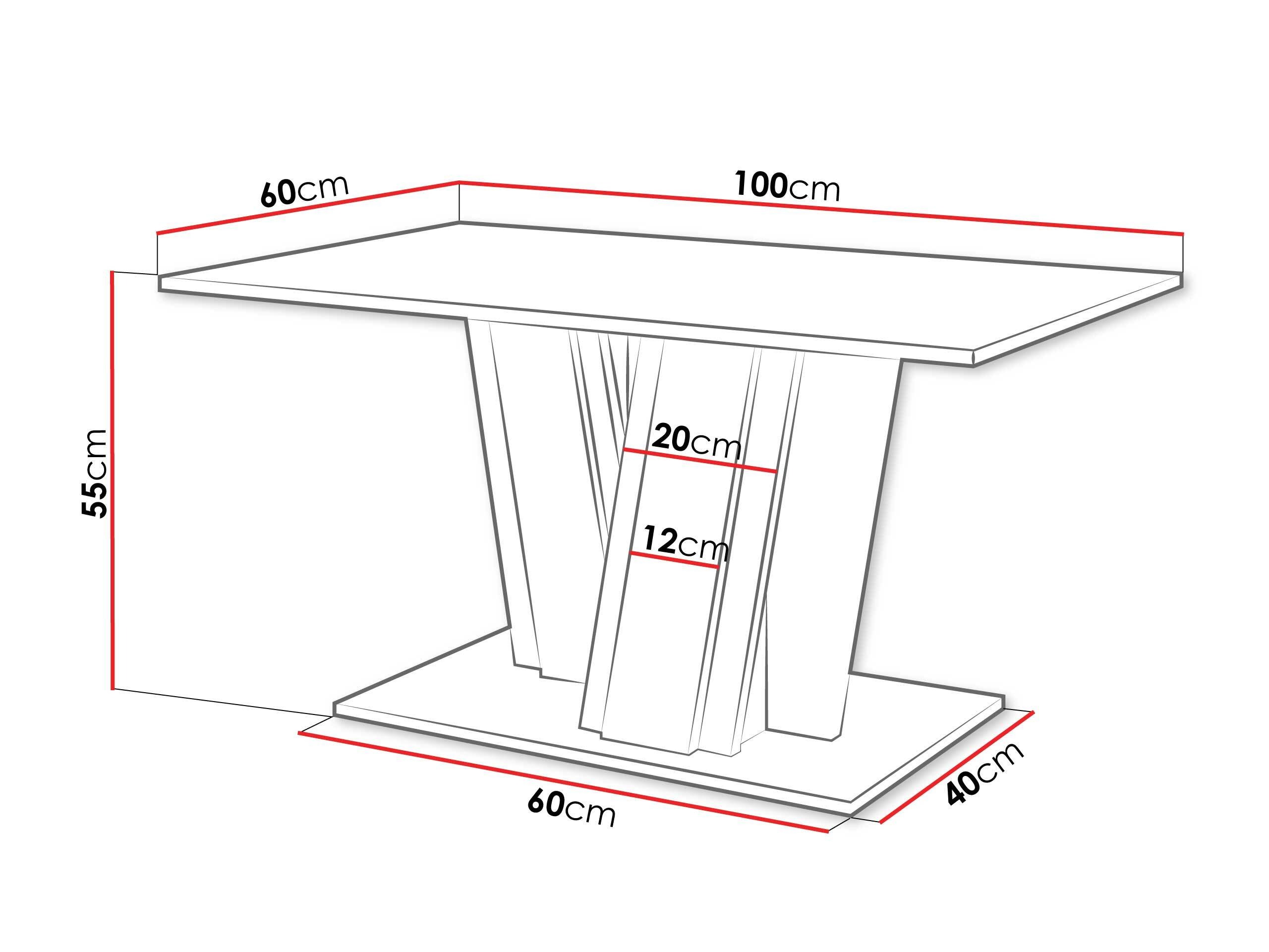 Coffee table Goodyear 138 (White marble + Black)