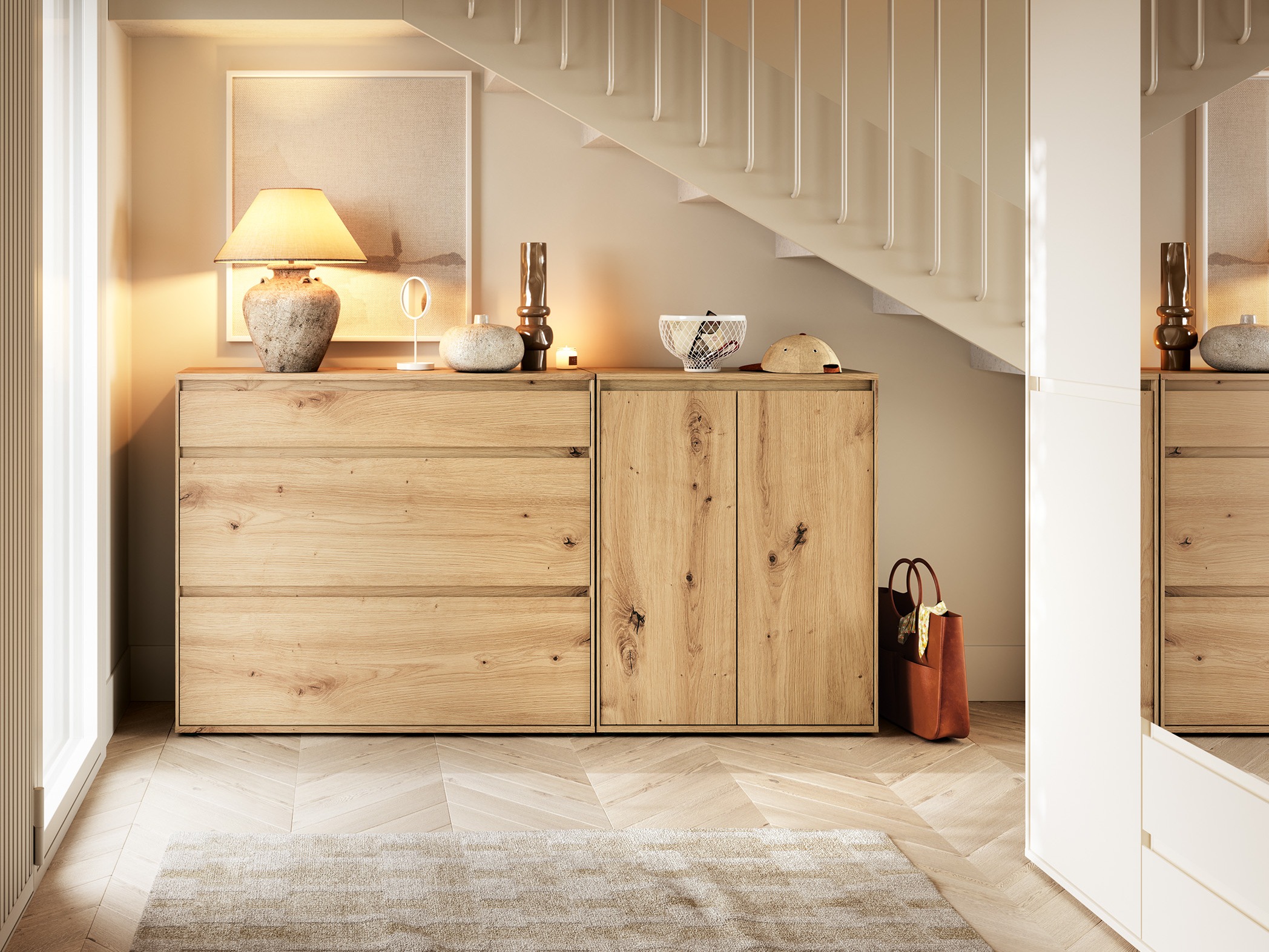 Shoe cabinet Torfiou 102 (Artisan oak)