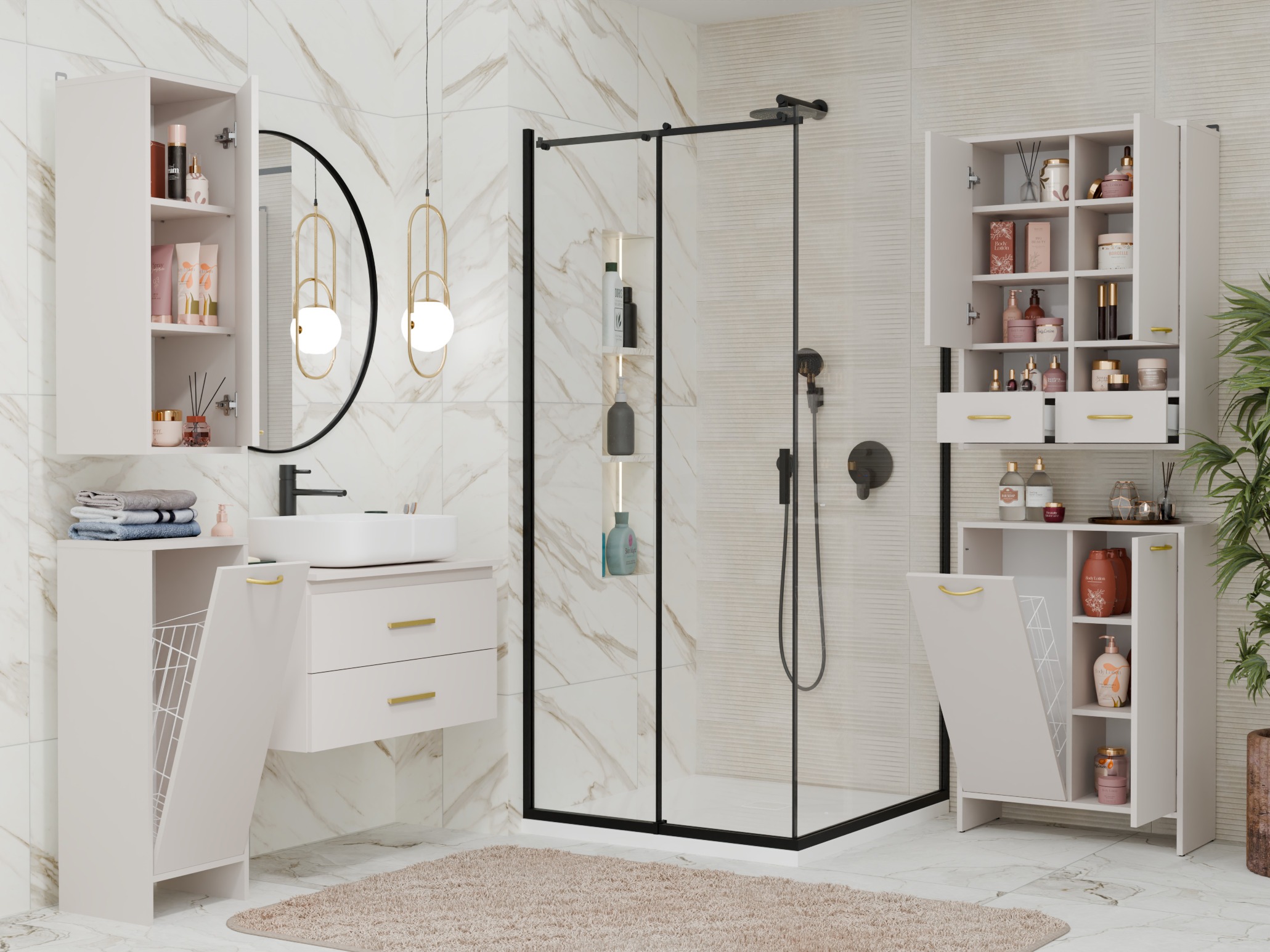 Standing bathroom cabinet Servou 111 (Cashmere)