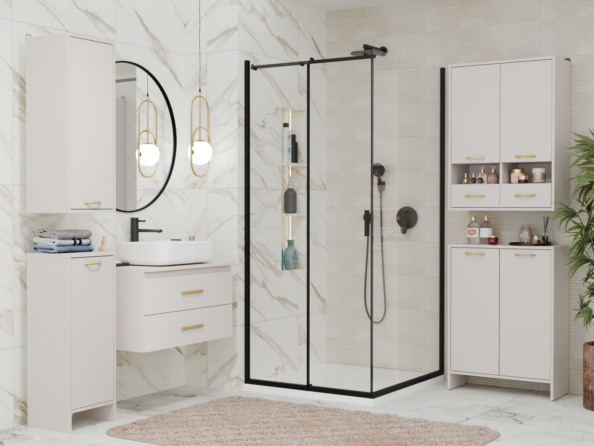 Standing bathroom cabinet Servou 111 (Cashmere)