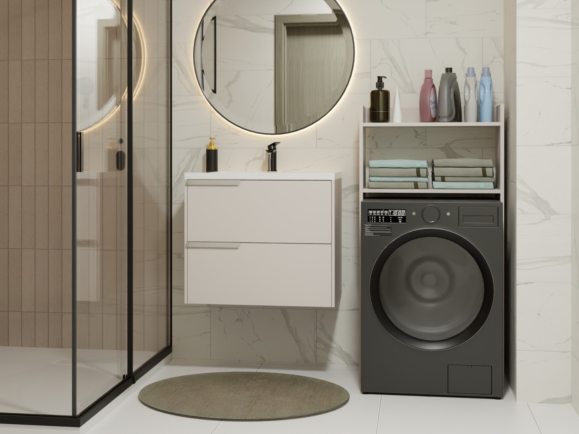 Bathroom shelf Servou 114 (Cashmere)