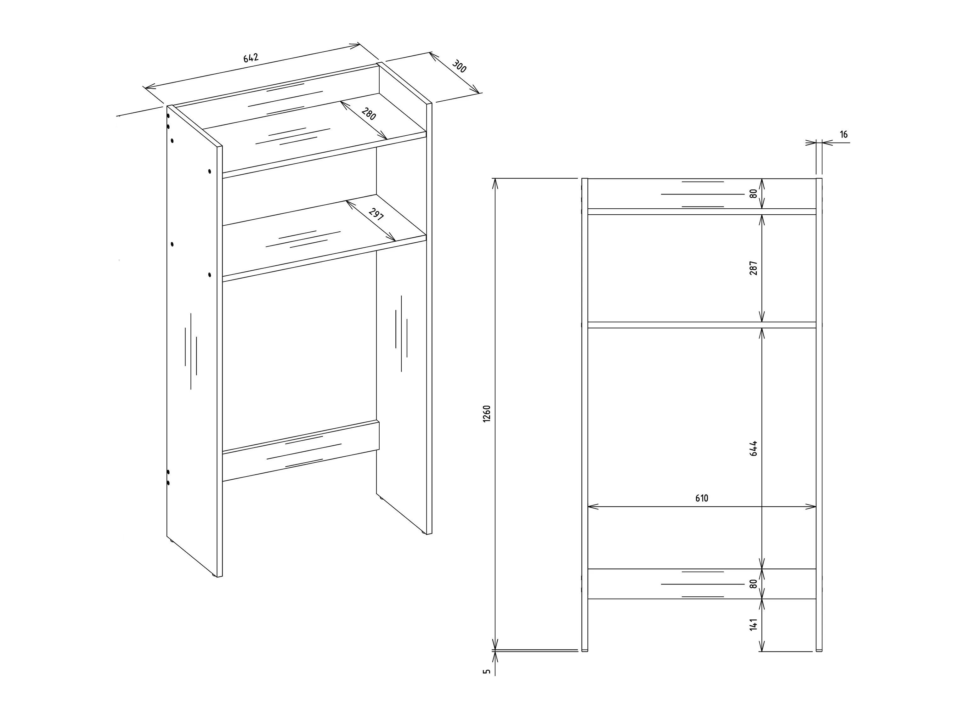 Bathroom shelf Servou 114 (Cashmere)