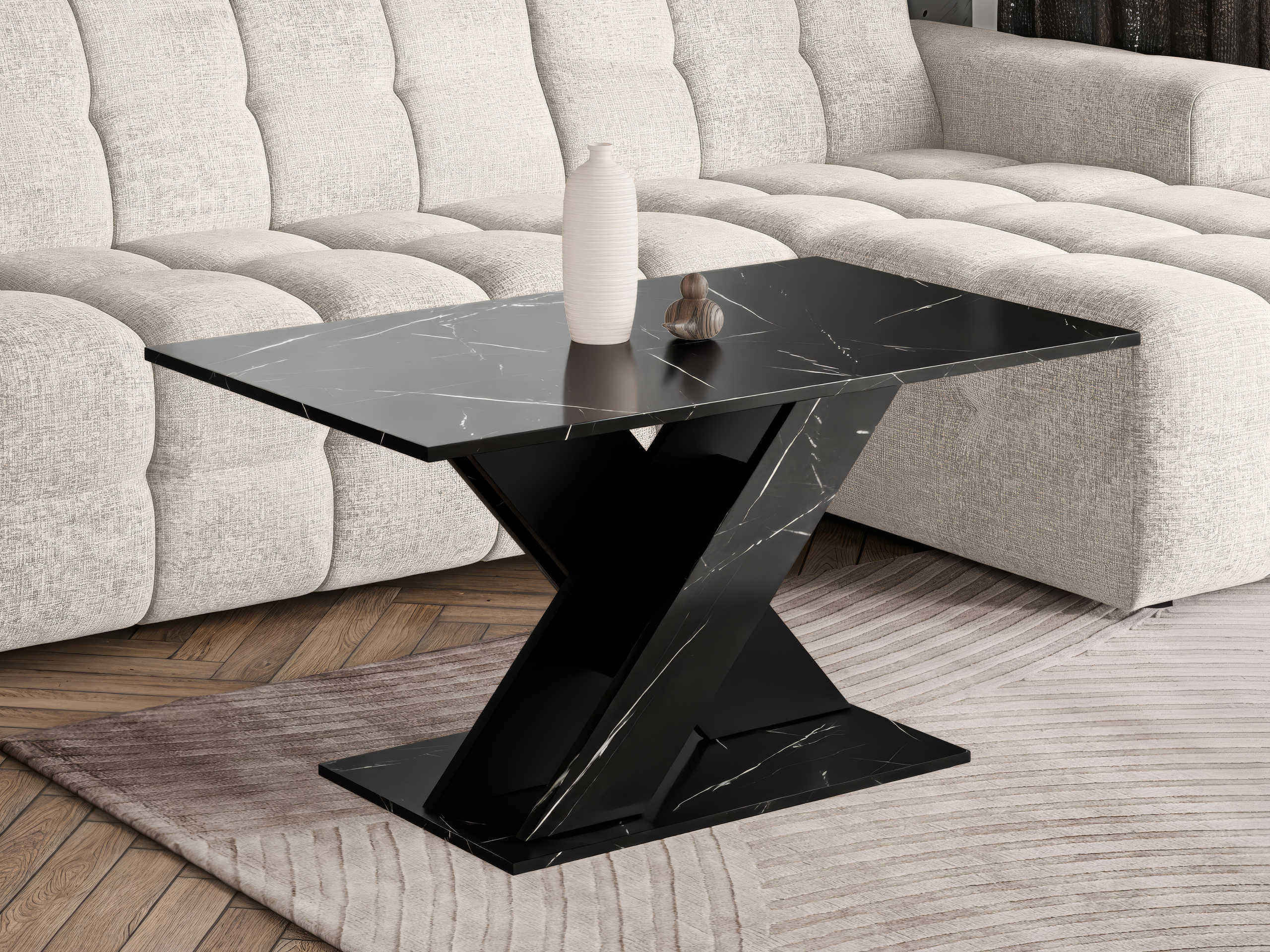 Coffee table Goodyear 140 (Black marble + Black)