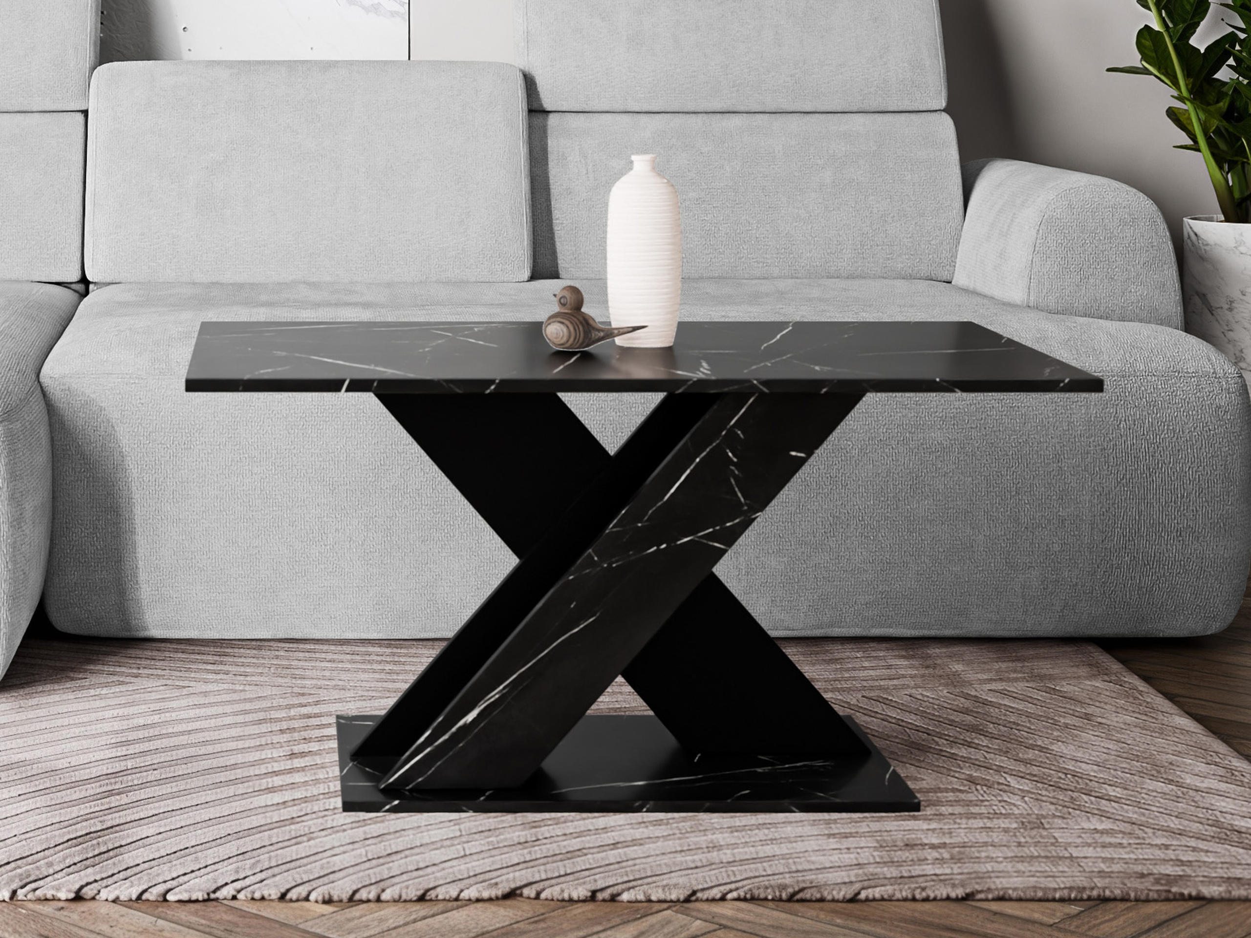 Coffee table Goodyear 140 (Black marble + Black)