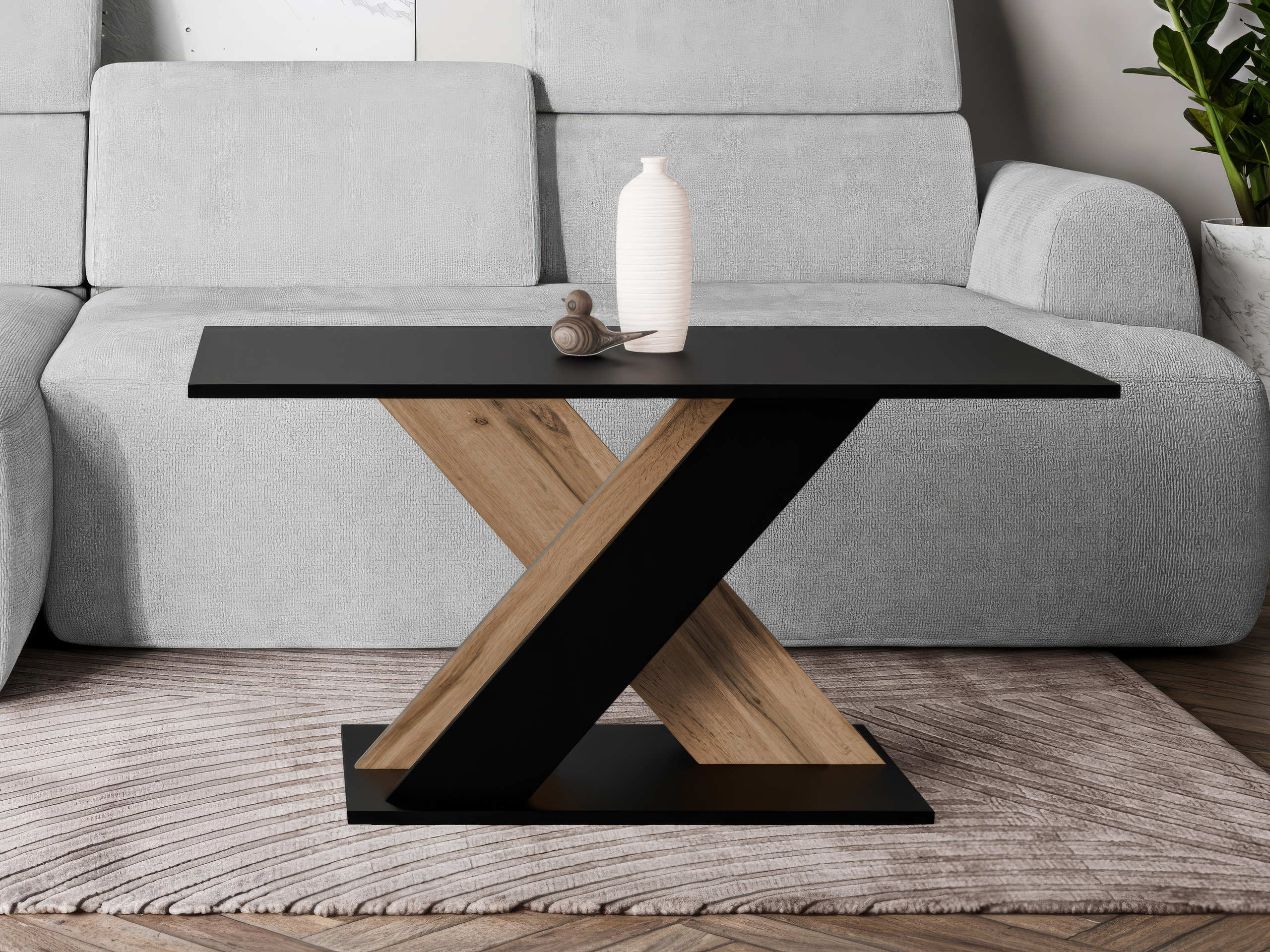 Coffee table Goodyear 140 (Black + Wotan Oak)