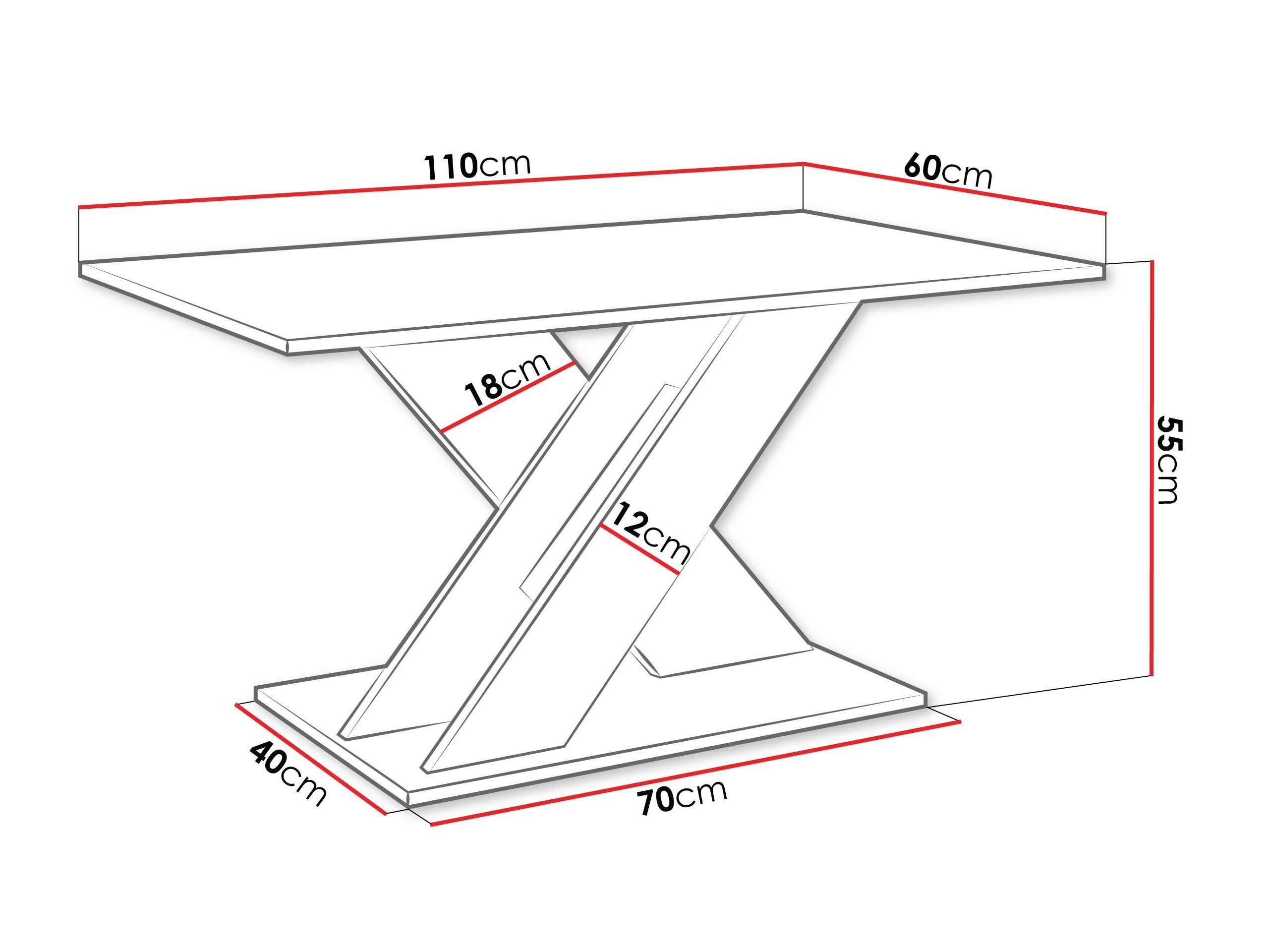 Coffee table Goodyear 140 (White marble + White)