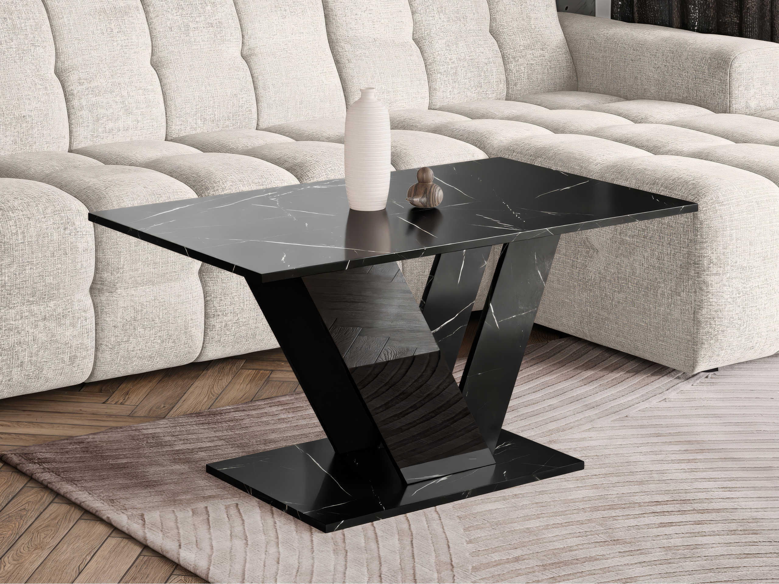 Coffee table Goodyear 142 (Black marble + Black)