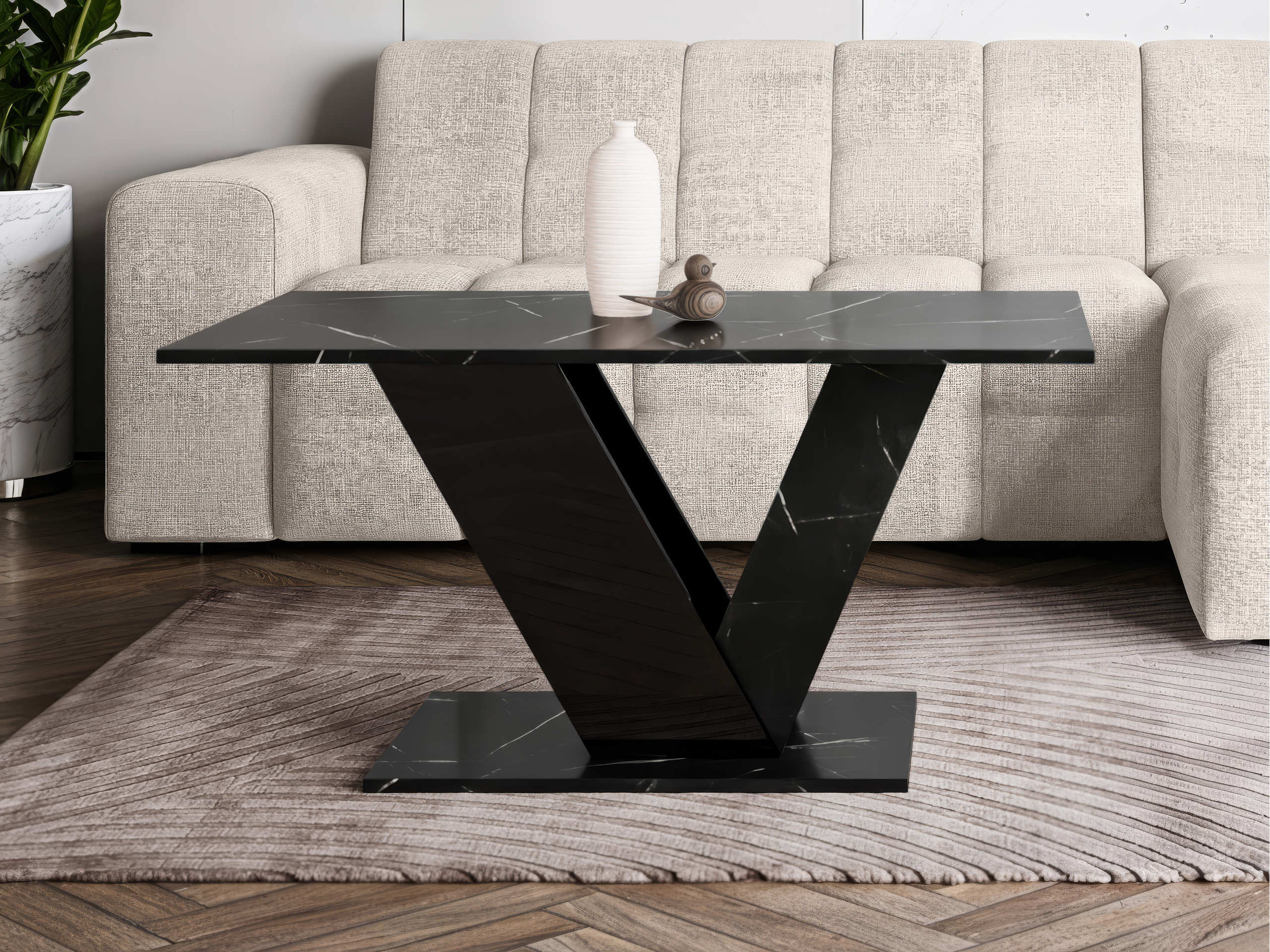 Coffee table Goodyear 142 (Black marble + Black)