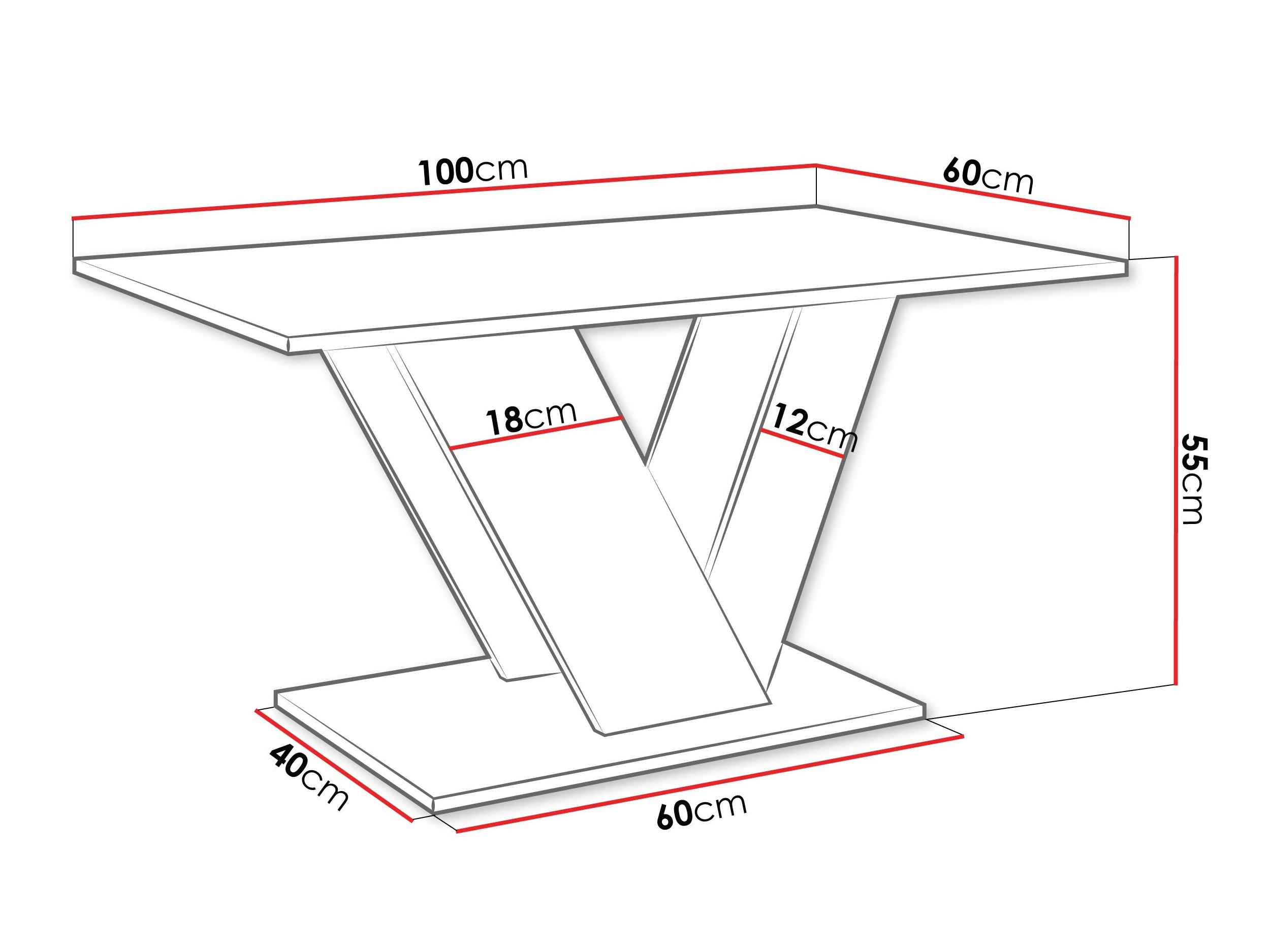 Coffee table Goodyear 142 (Black marble + Black)