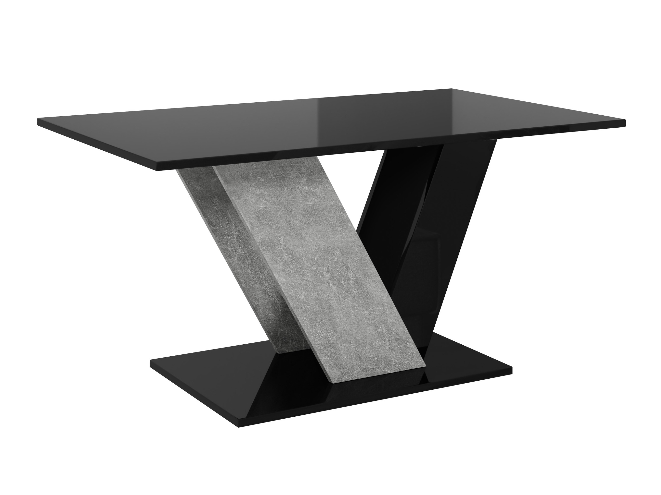 Coffee table Goodyear 142 (Glossy black + Concrete)