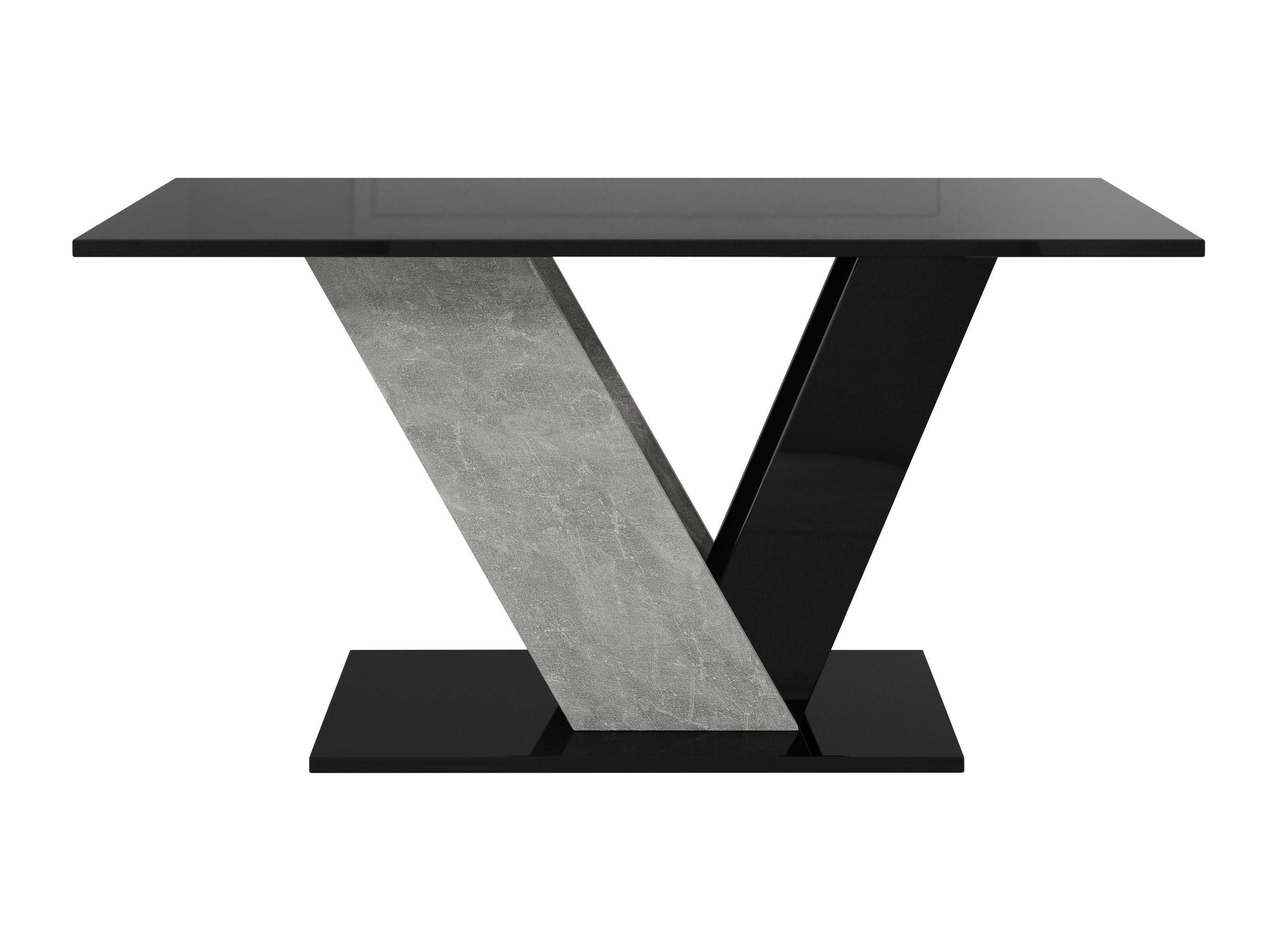 Coffee table Goodyear 142 (Glossy black + Concrete)