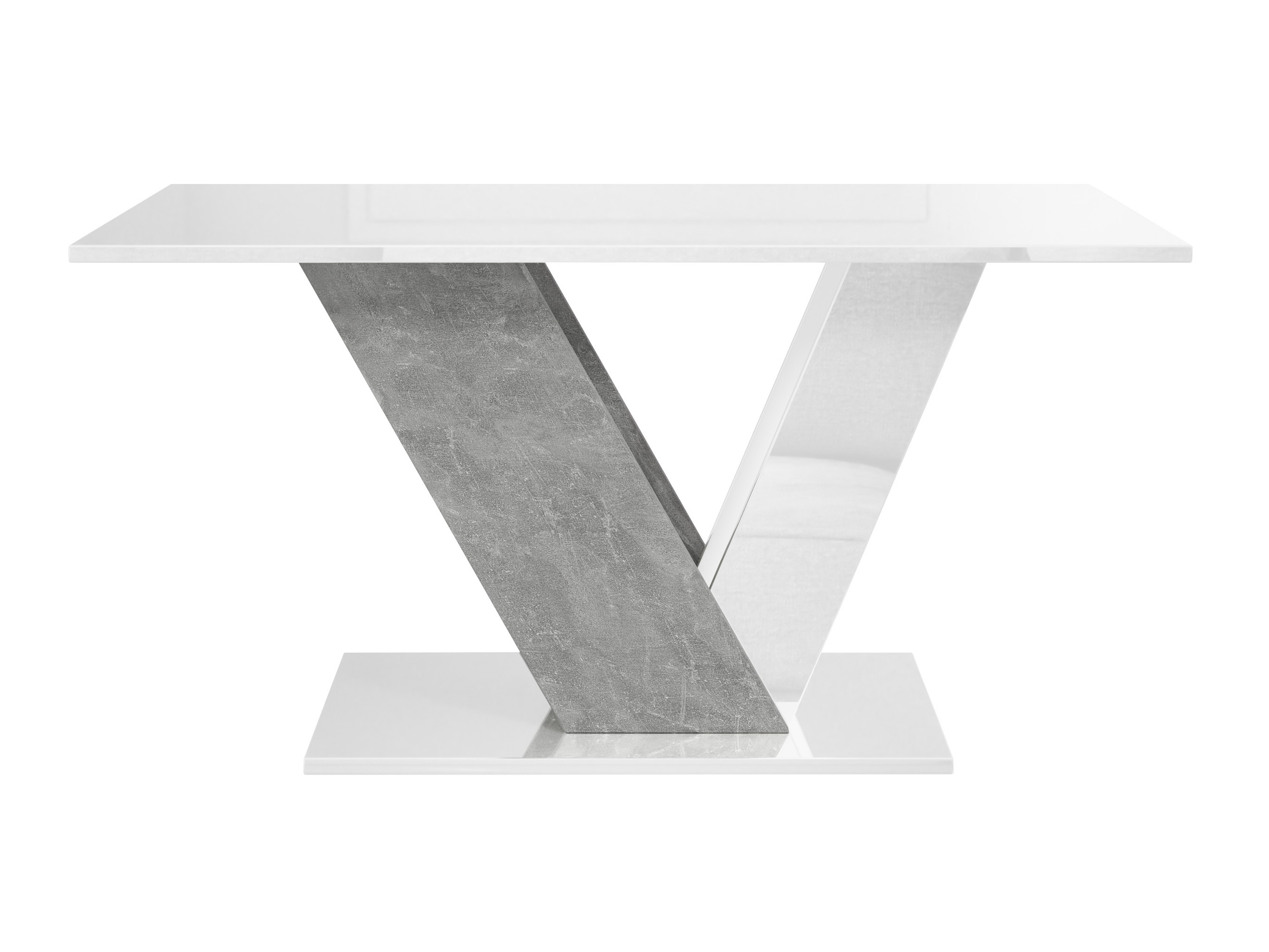 Coffee table Goodyear 142 (Glossy white + Concrete)