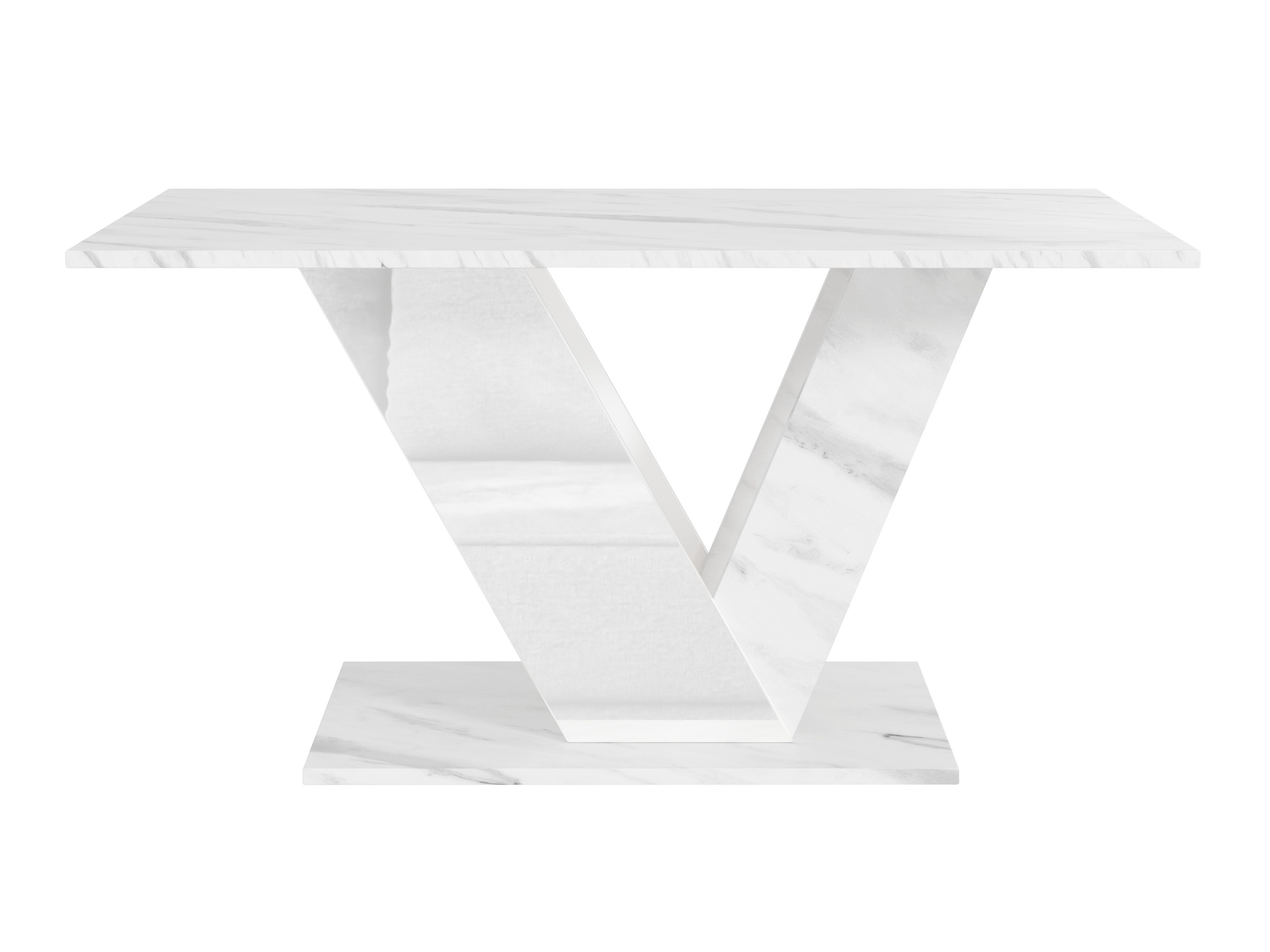 Coffee table Goodyear 142 (White marble + Glossy white)