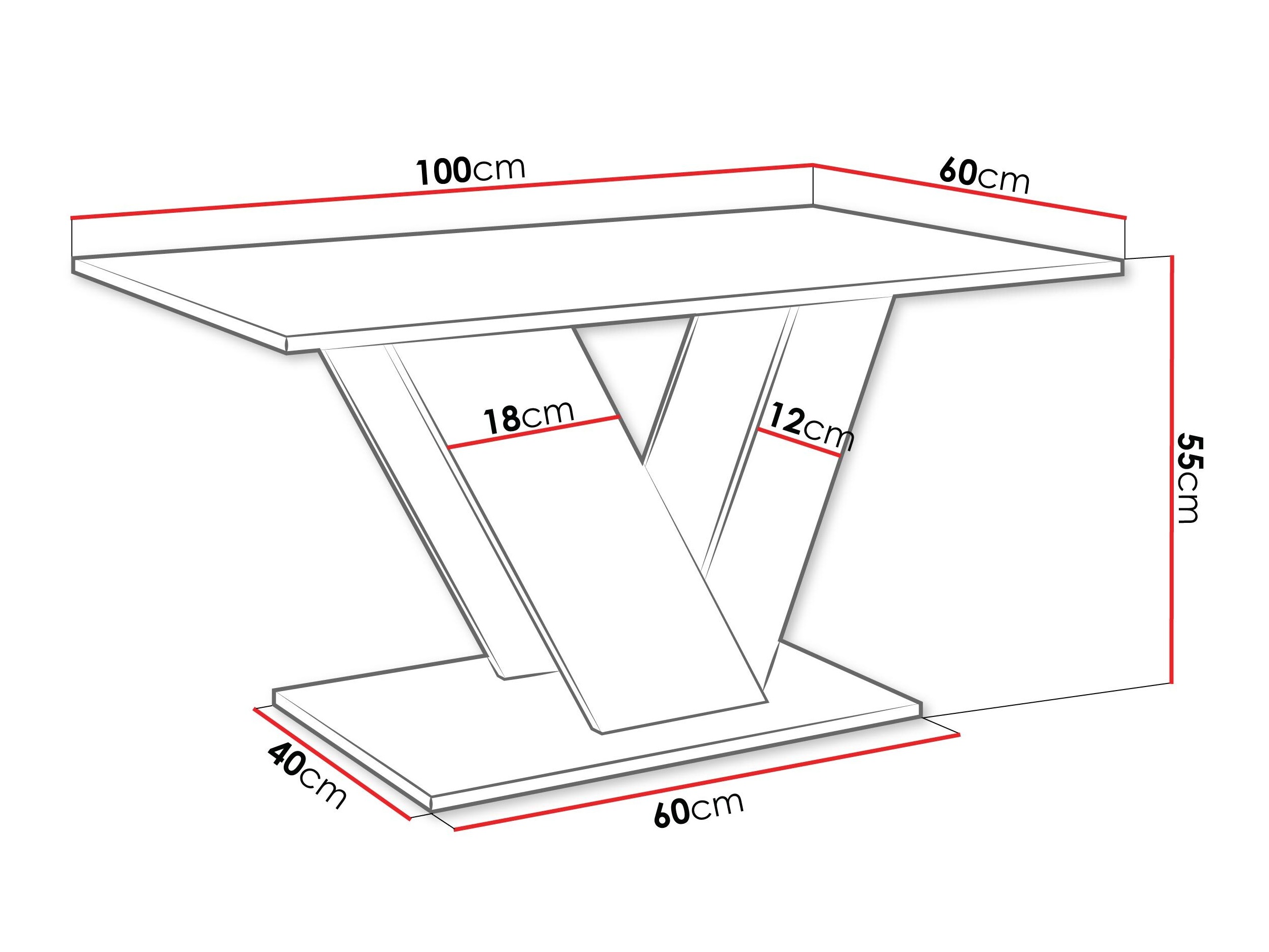 Coffee table Goodyear 142 (White marble + Glossy white)