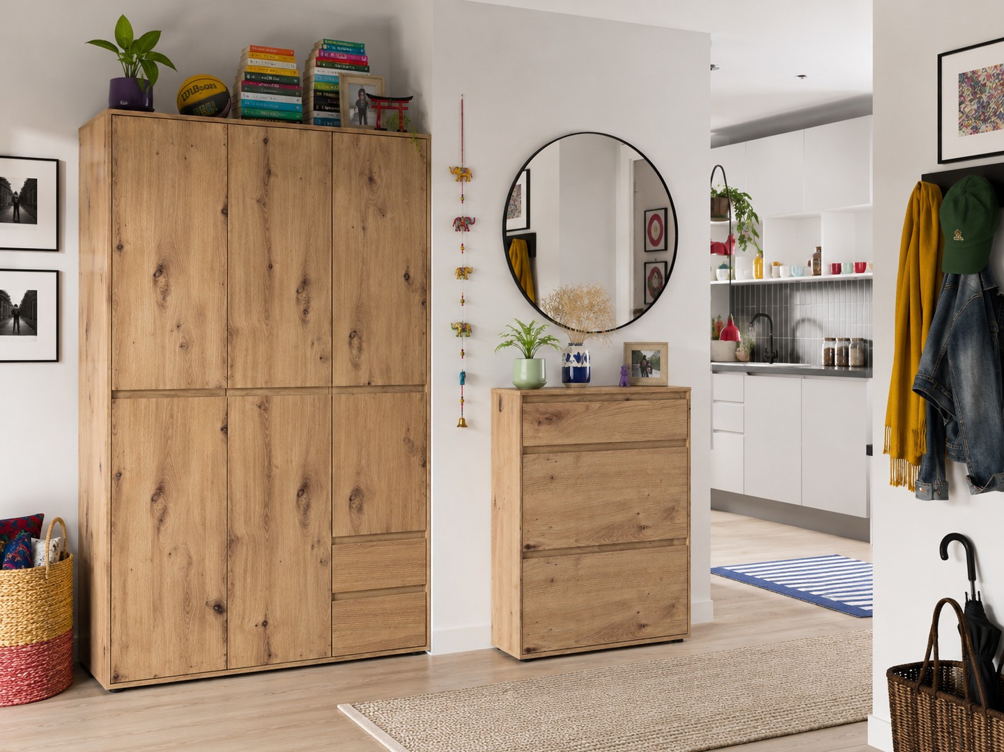 Shoe cabinet Torfiou 100 (Artisan oak)