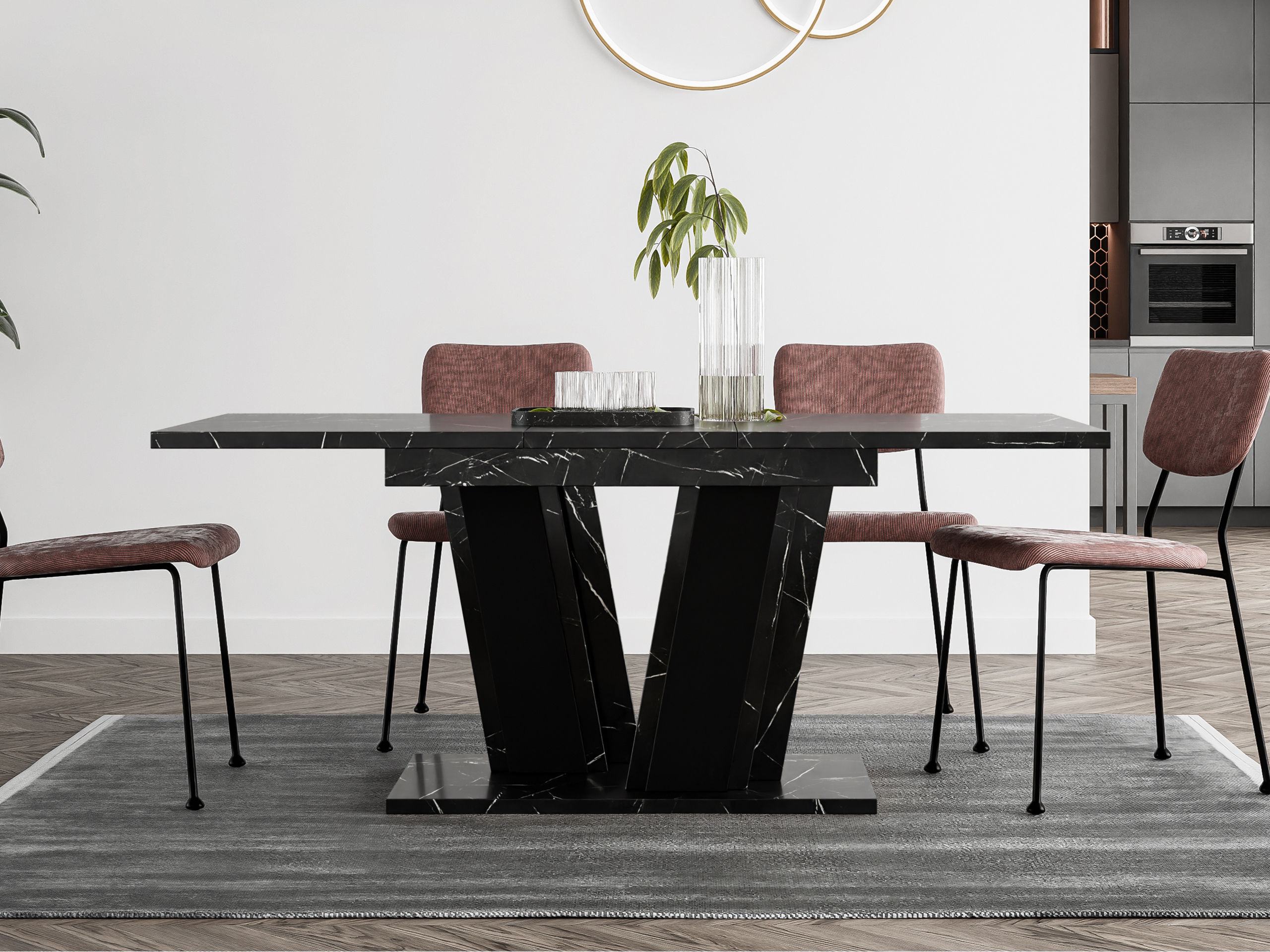 Table Goodyear 139 (Black marble + Black)