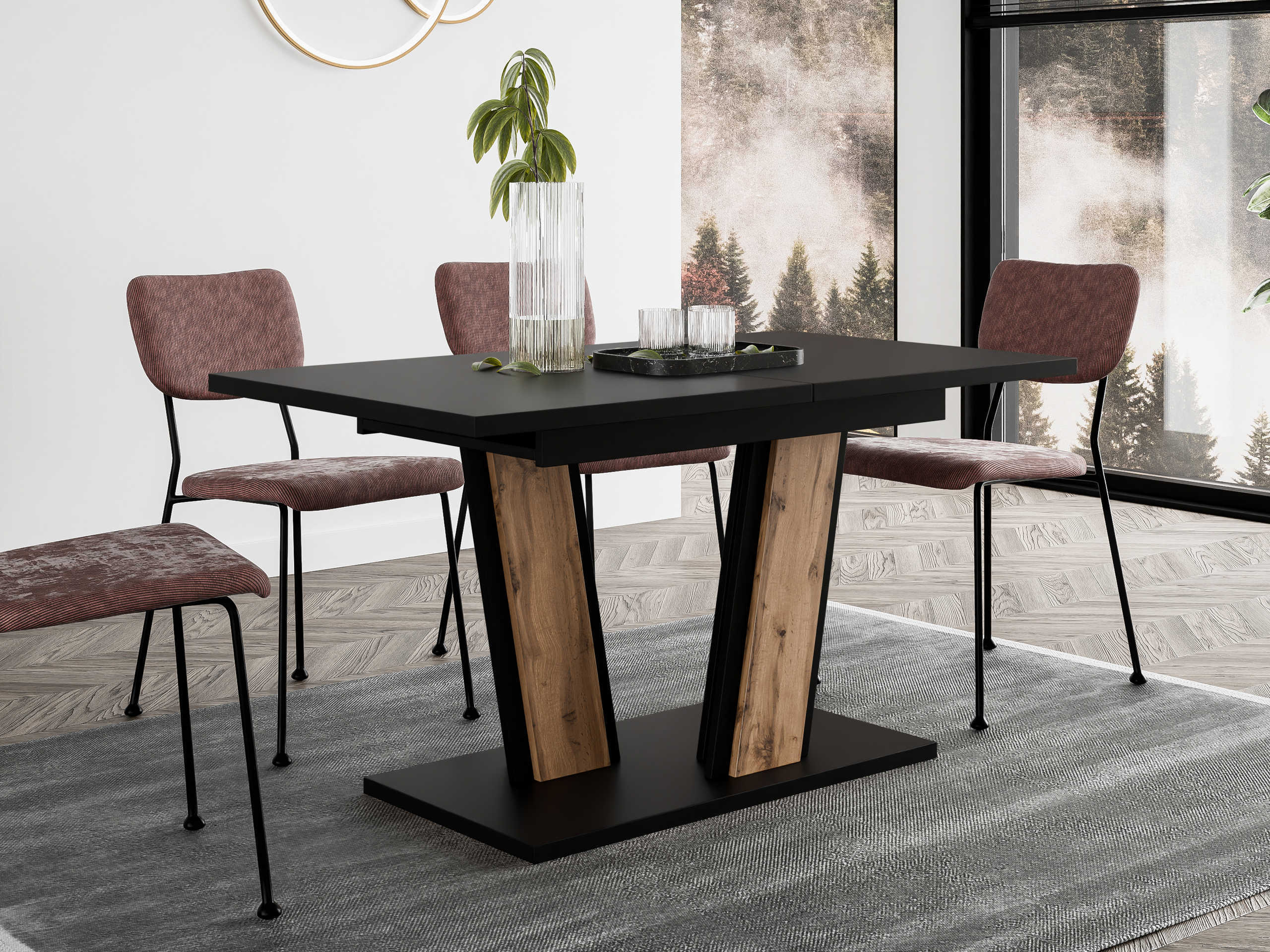 Table Goodyear 139 (Black + Wotan Oak)