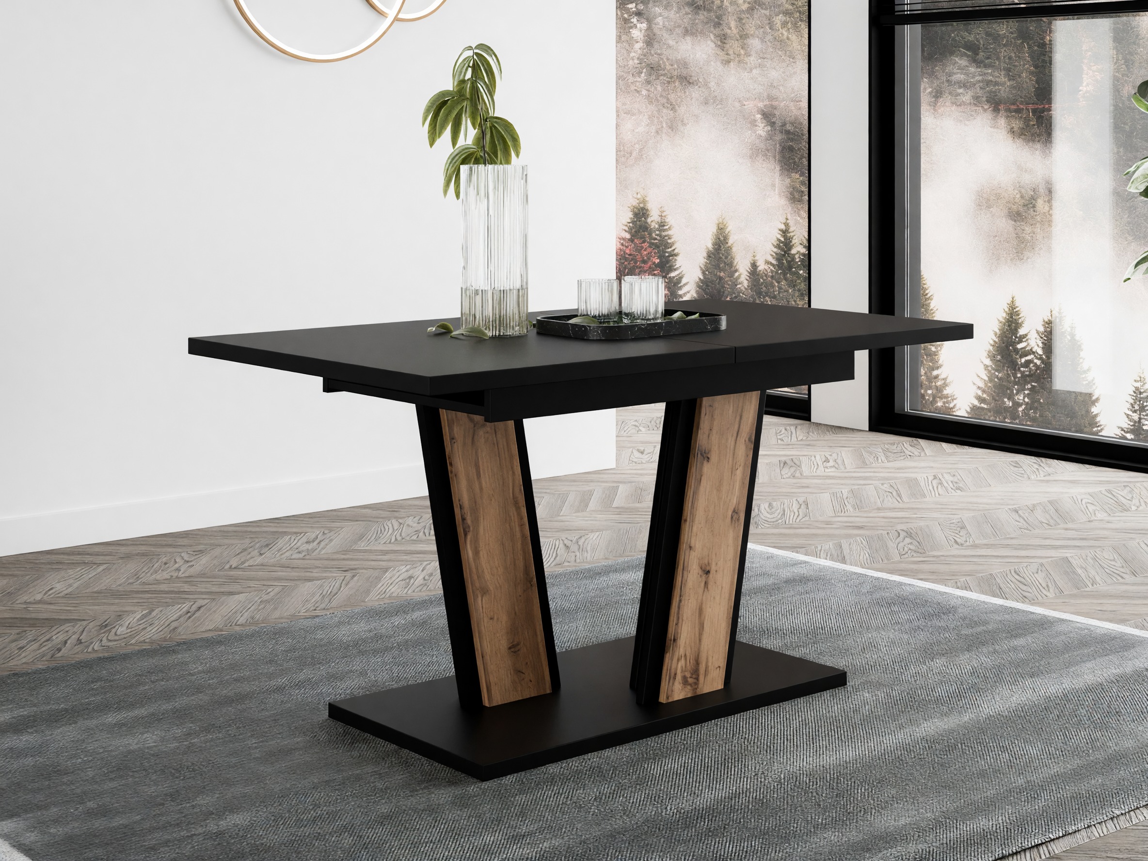 Table Goodyear 139 (Black + Wotan Oak)