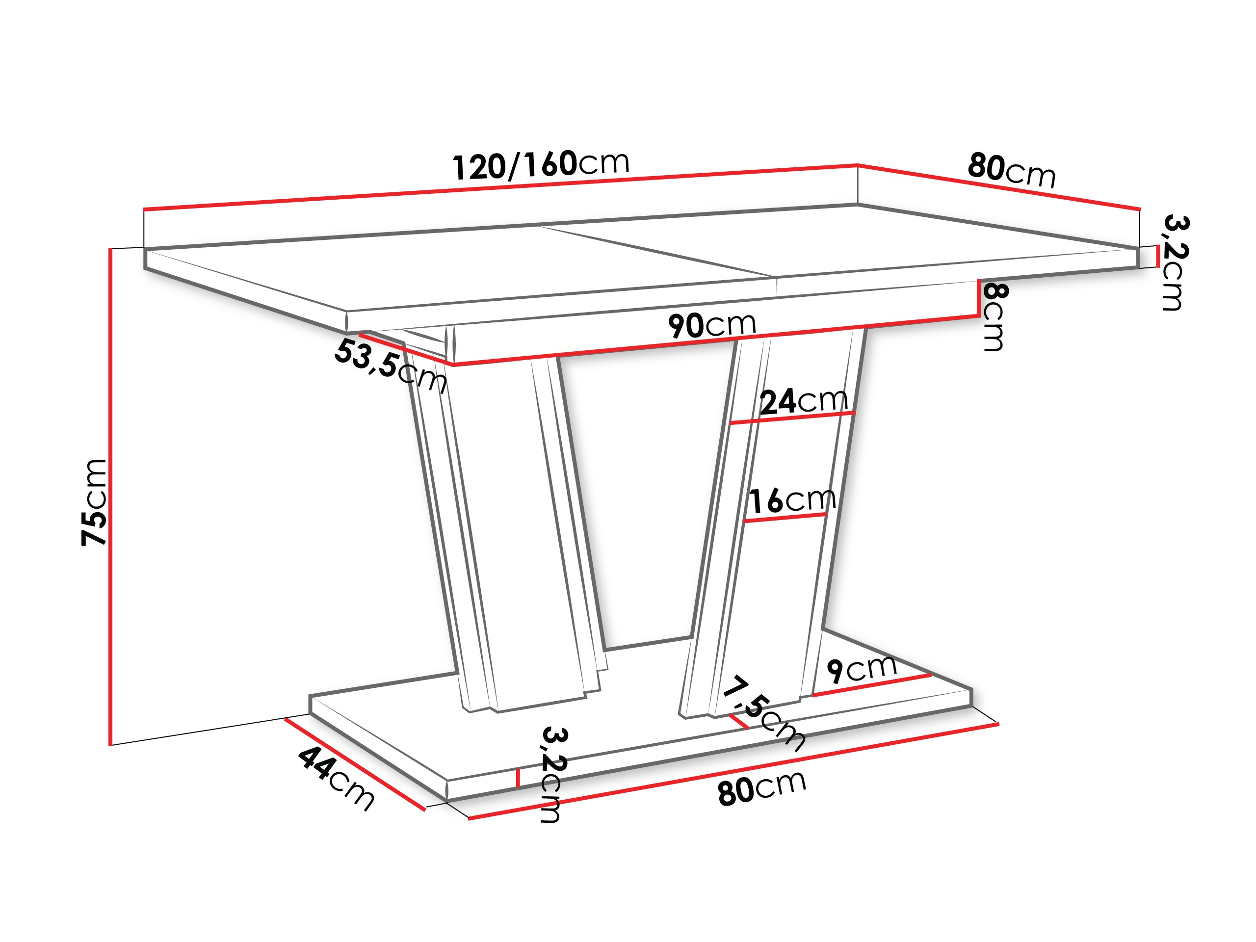 Table Goodyear 139 (Black + Wotan Oak)