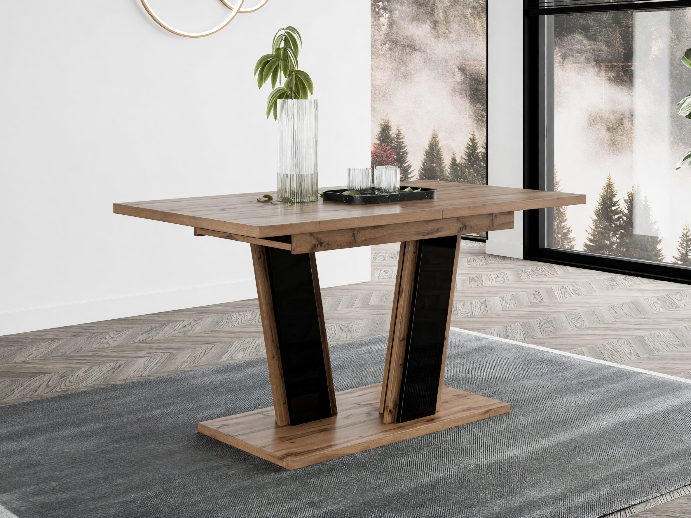 Table Goodyear 139 (Wotan Oak + Glossy black)