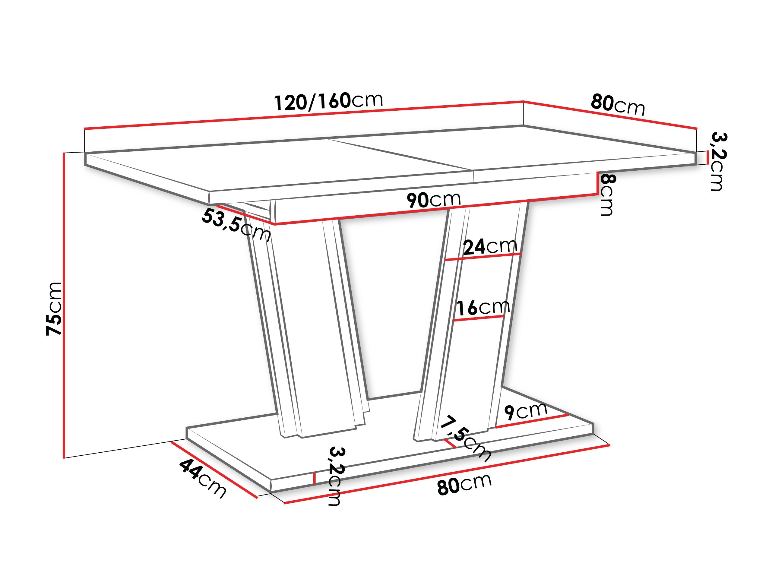Table Goodyear 139 (Wotan Oak + Glossy black)