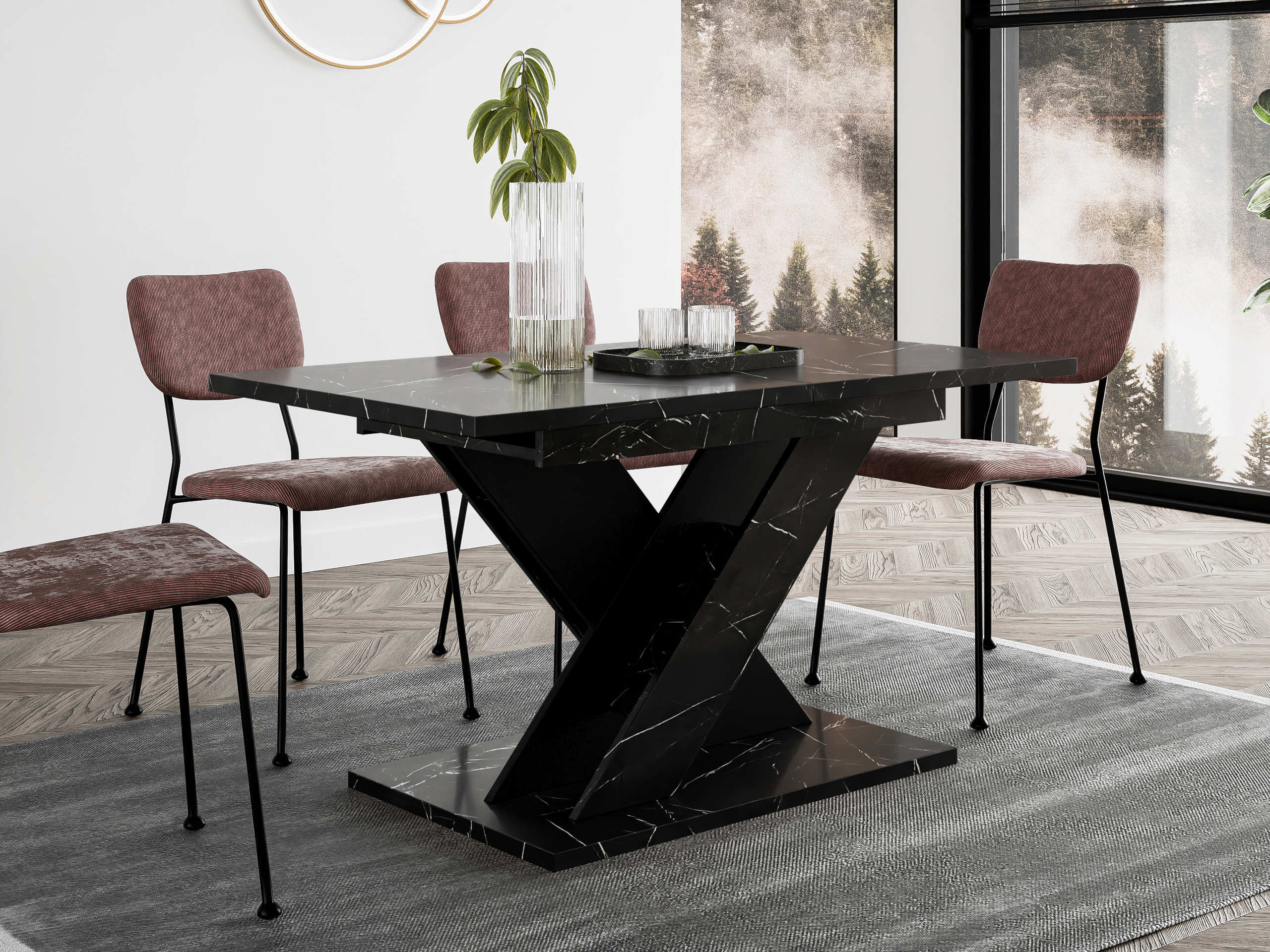 Table Goodyear 141 (Black marble + Black)