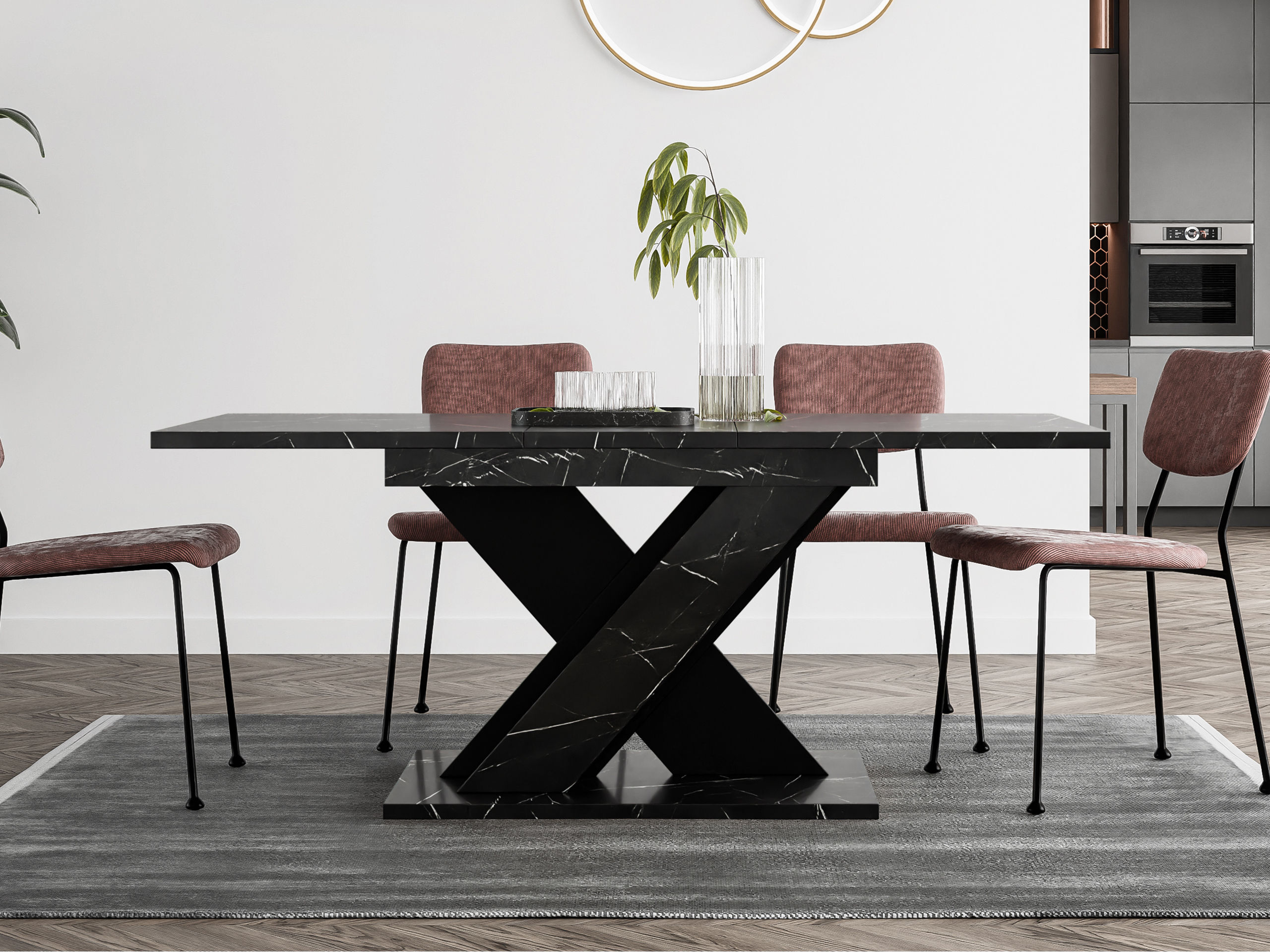Table Goodyear 141 (Black marble + Black)