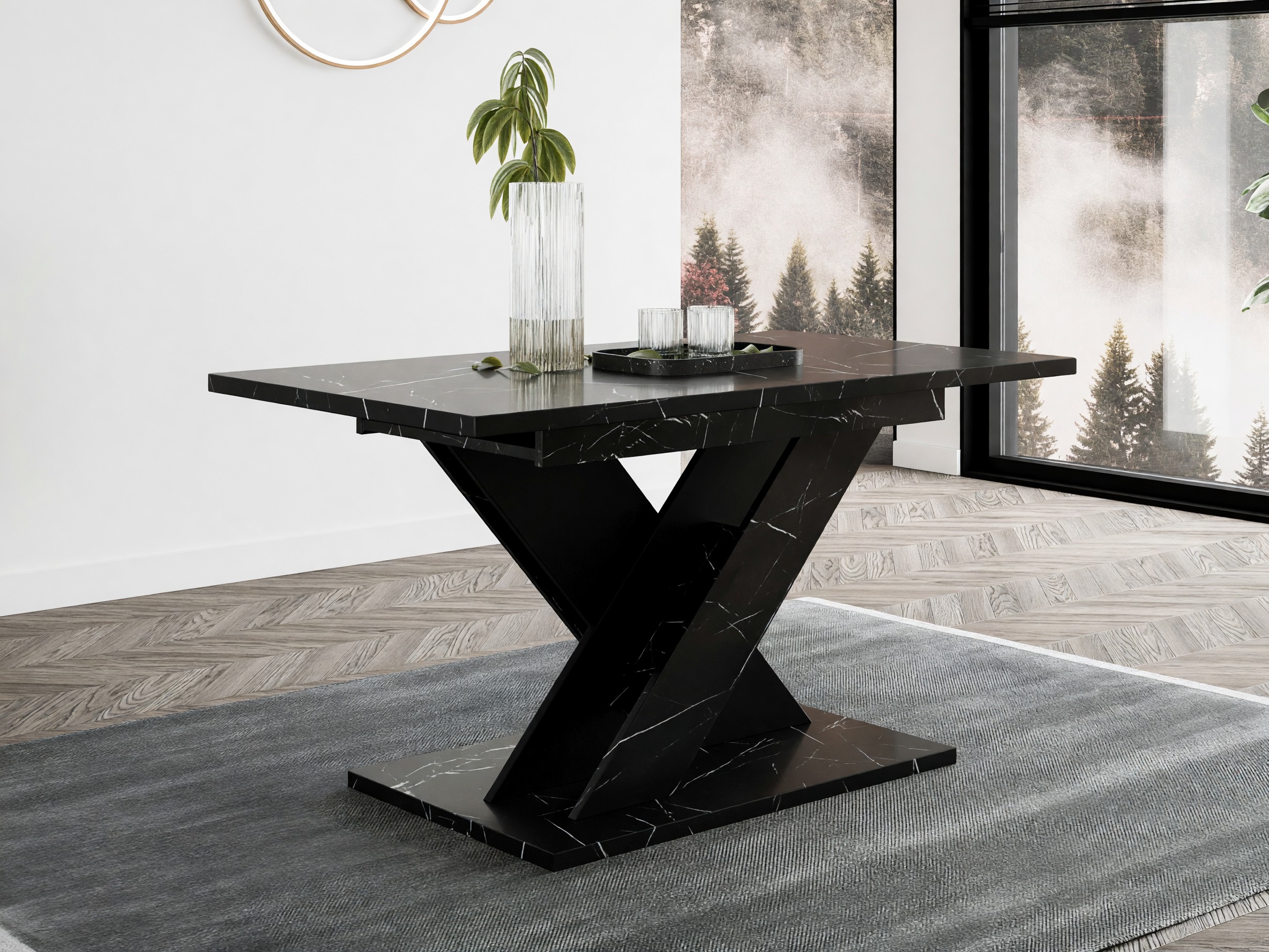 Table Goodyear 141 (Black marble + Black)