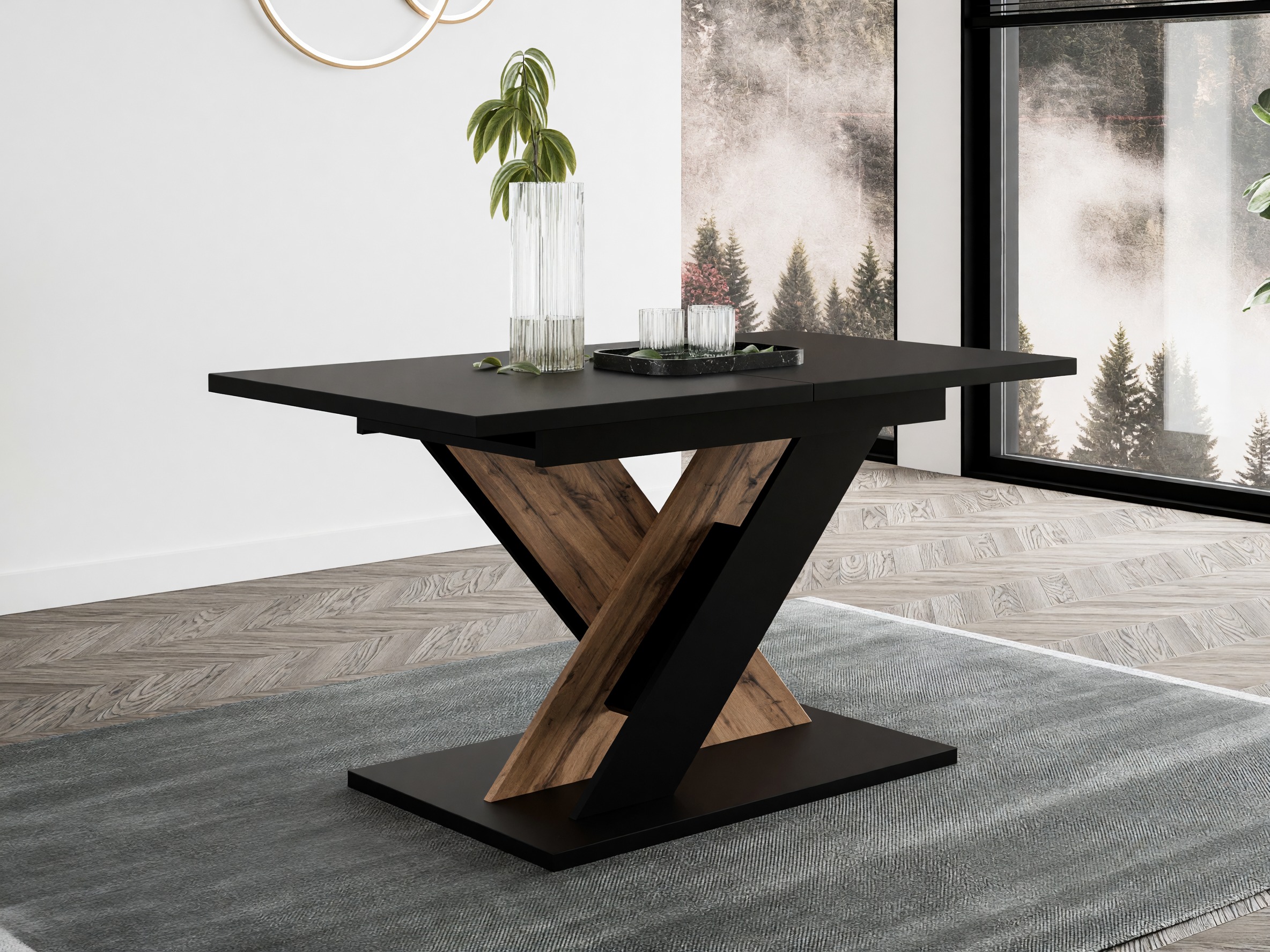 Table Goodyear 141 (Black + Wotan Oak)