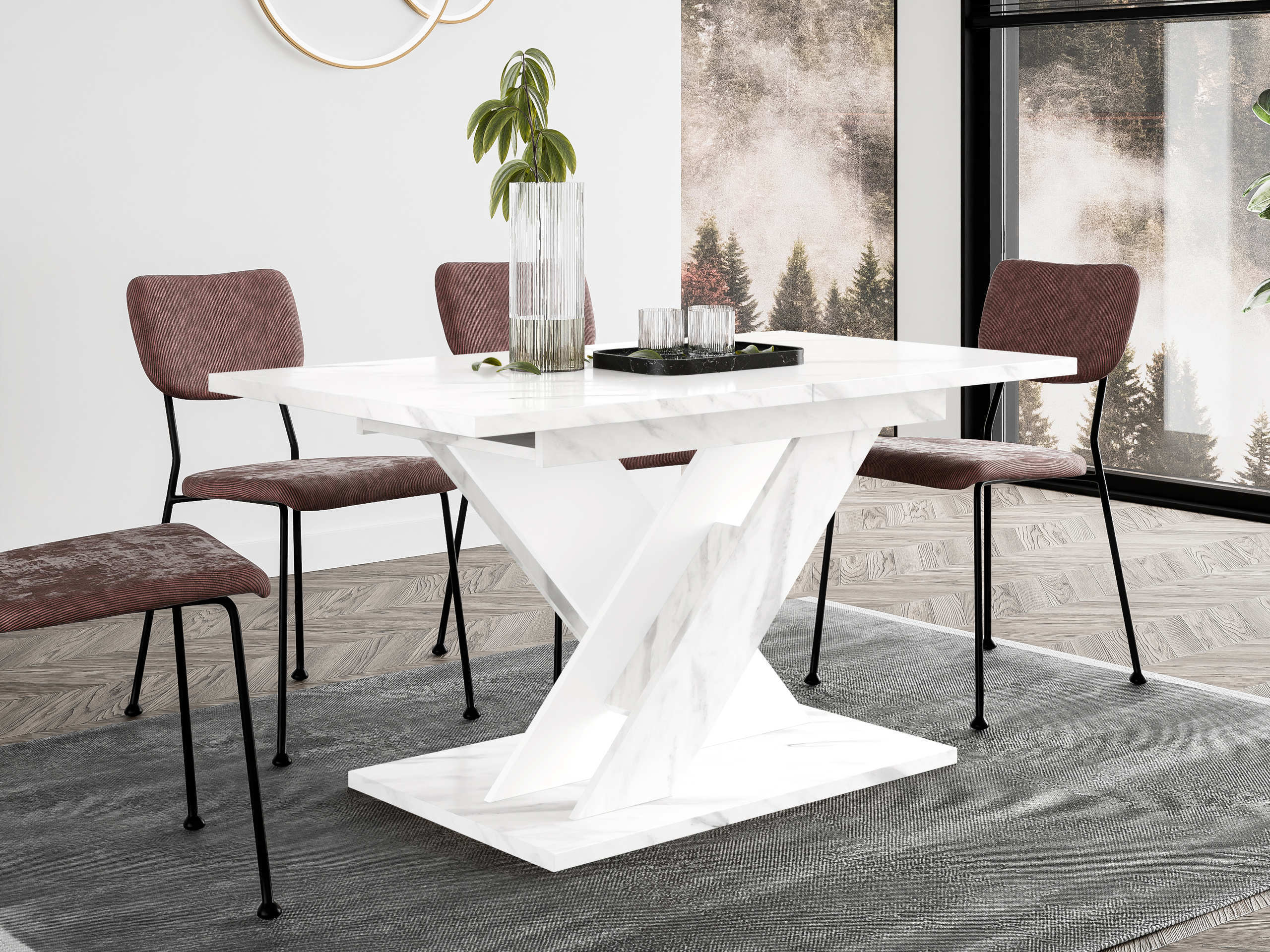 Table Goodyear 141 (White marble + White)