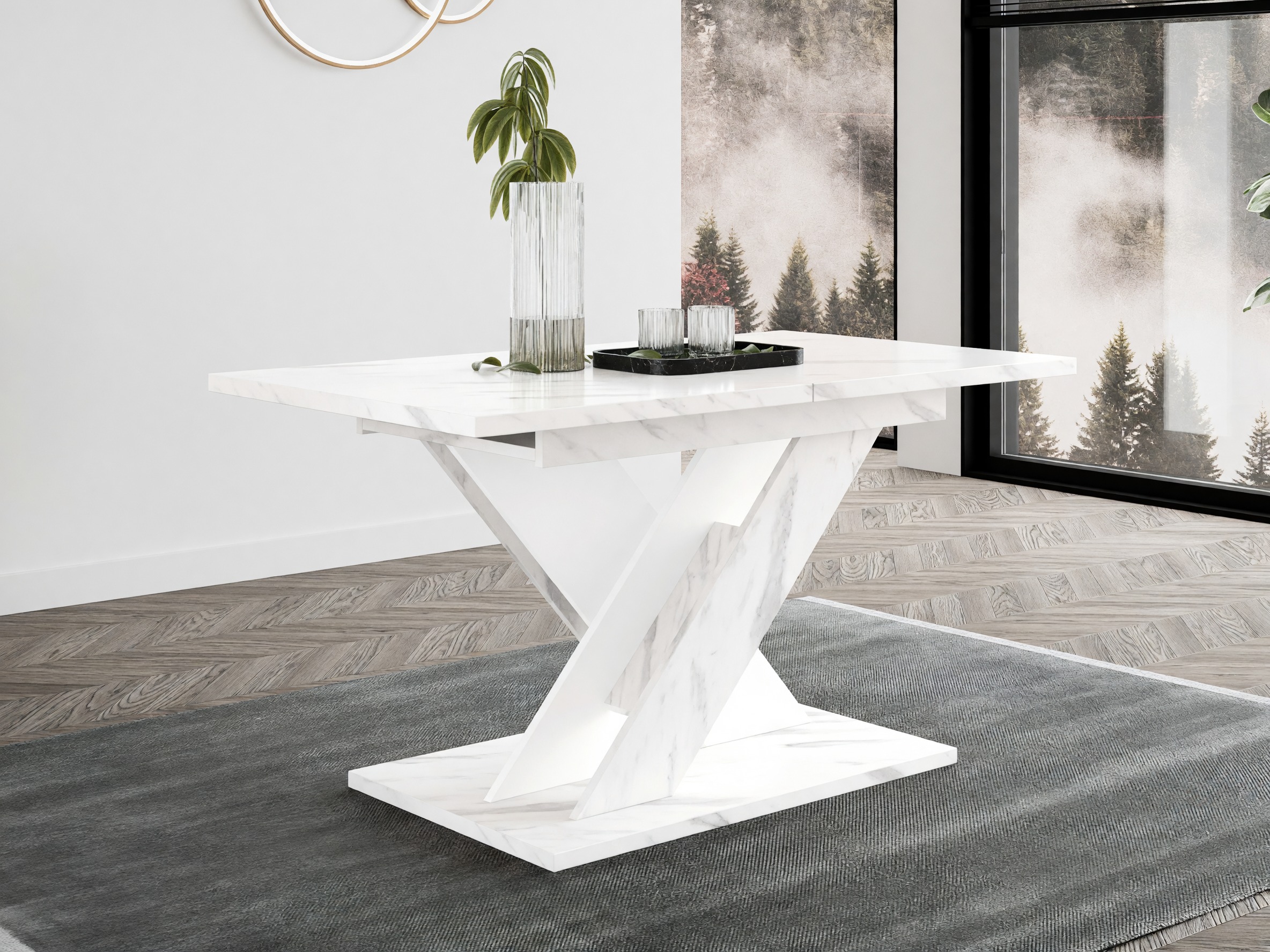 Table Goodyear 141 (White marble + White)