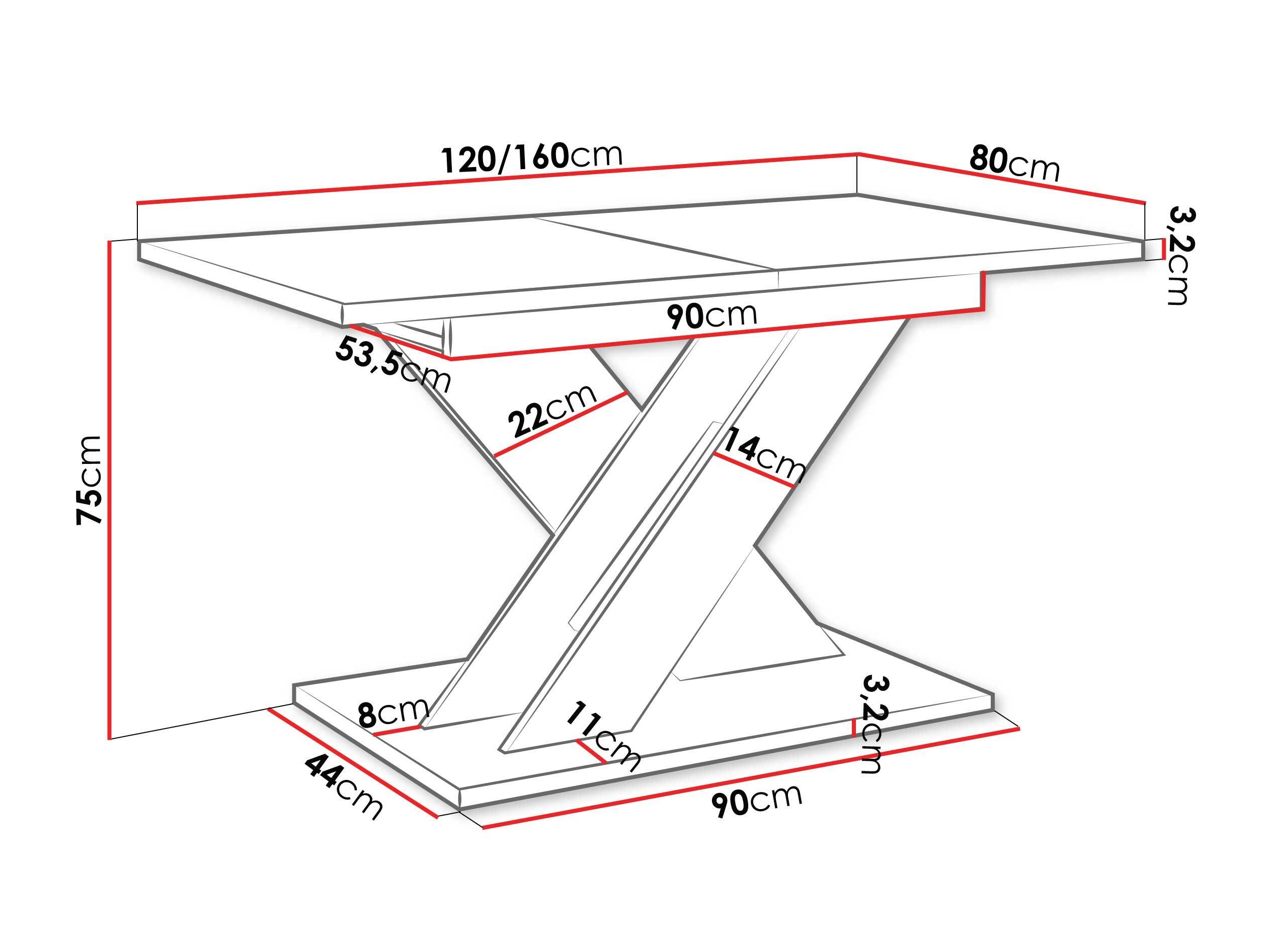 Table Goodyear 141 (Wotan Oak + Glossy black)