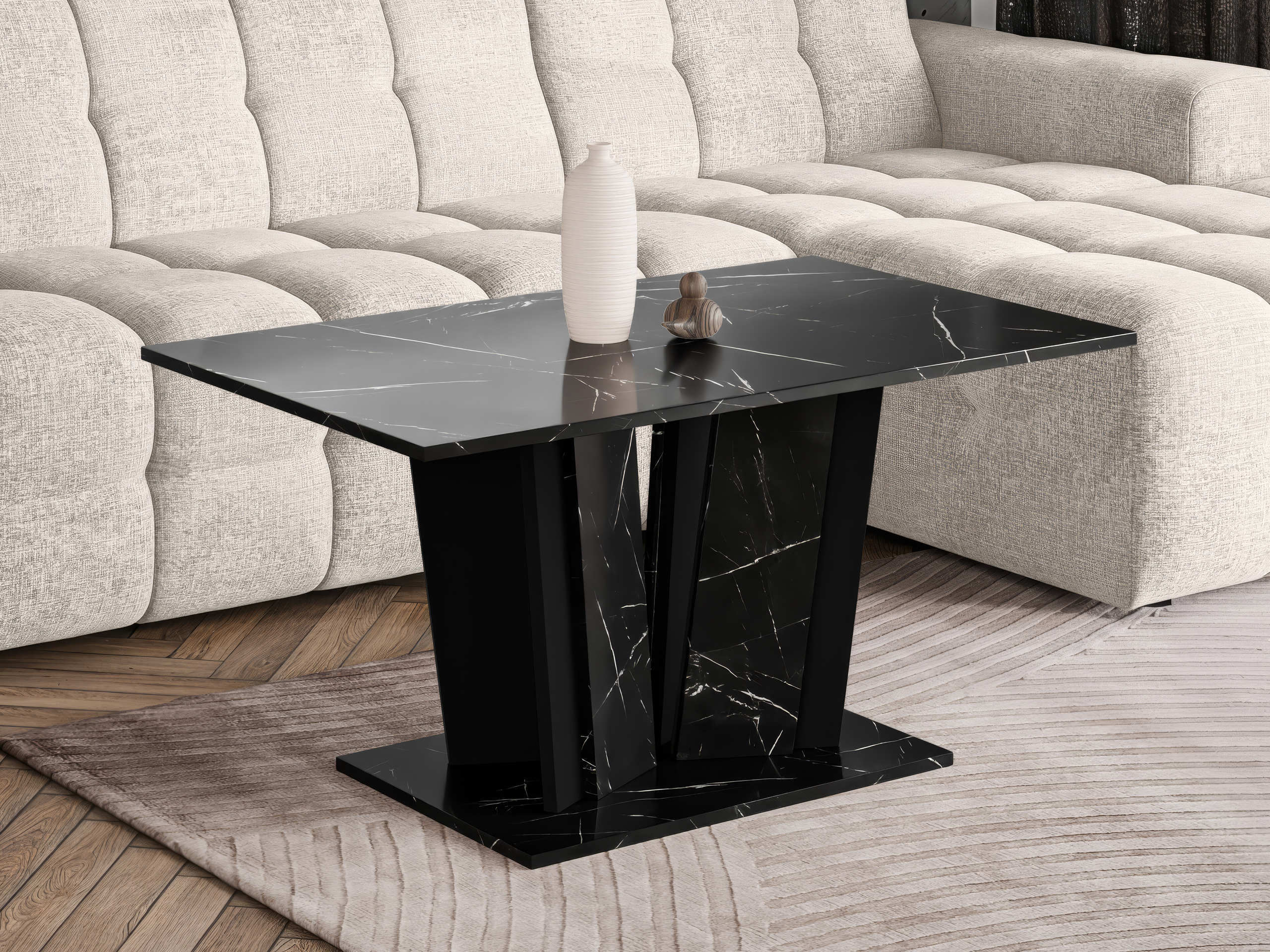 Coffee table Goodyear 143 (Black marble + Black)
