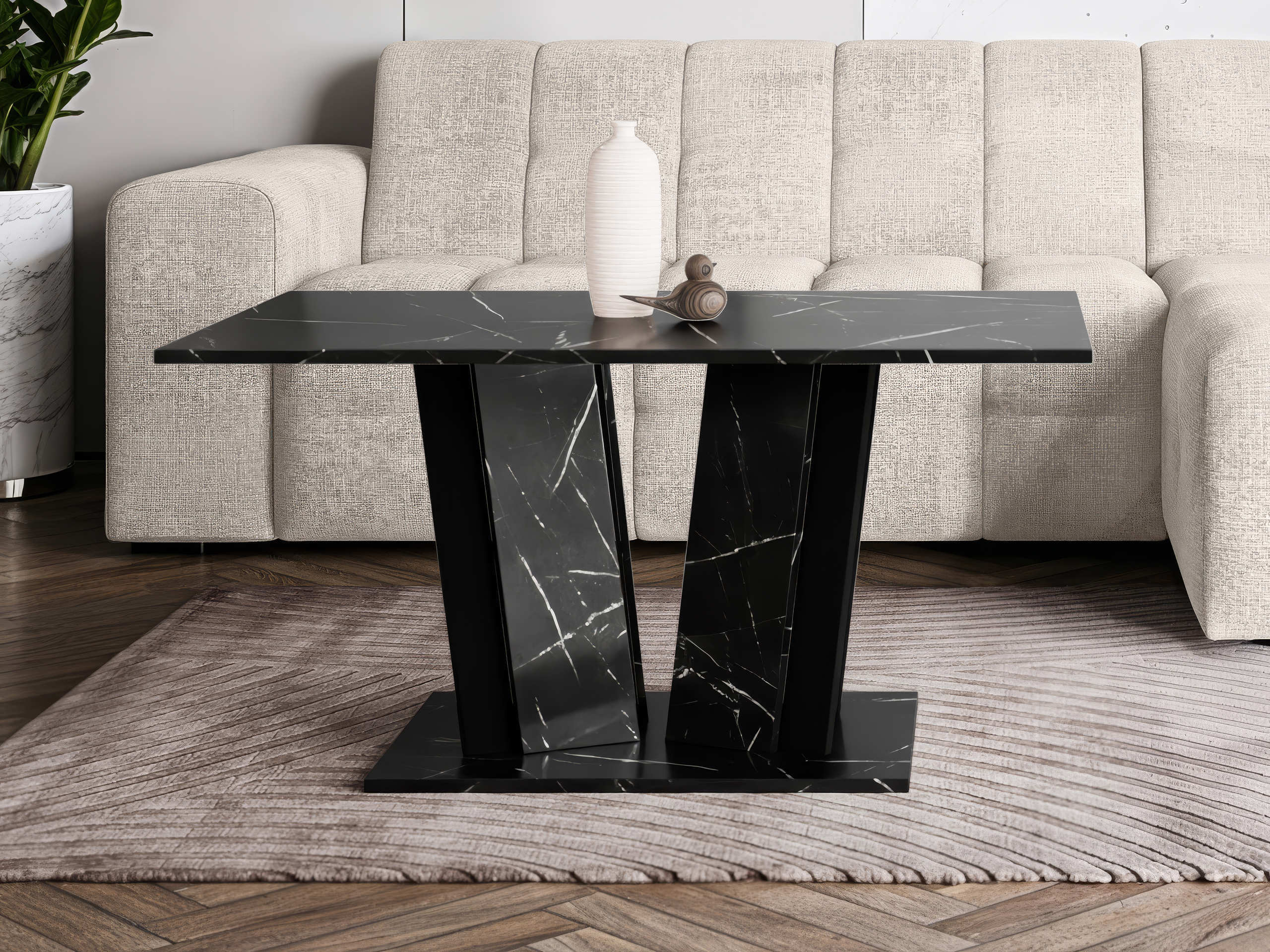Coffee table Goodyear 143 (Black marble + Black)