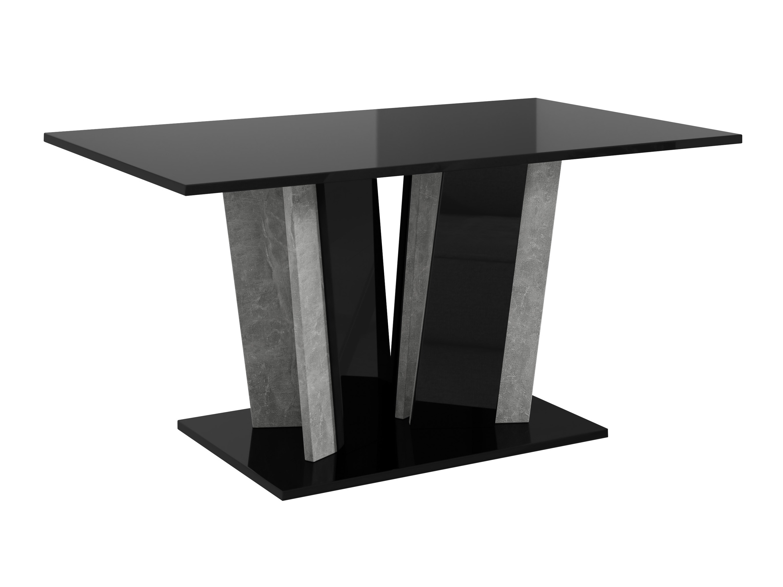 Coffee table Goodyear 143 (Glossy black + Concrete)