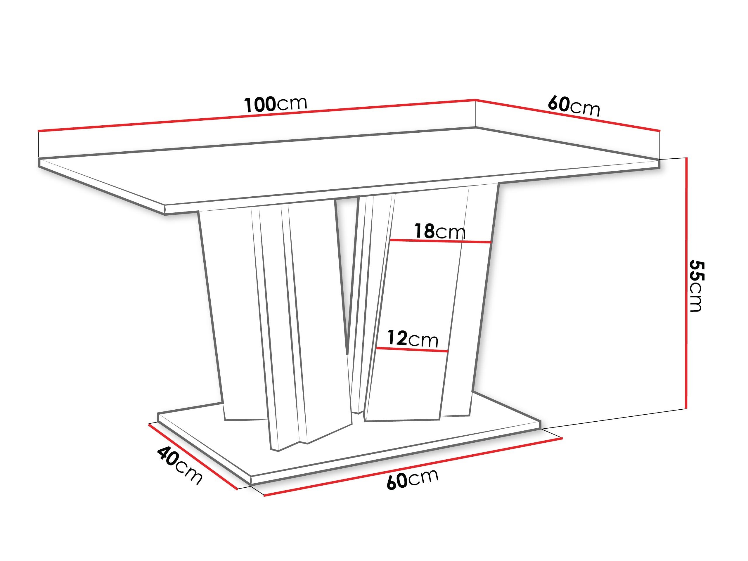 Coffee table Goodyear 143 (Glossy black + Concrete)