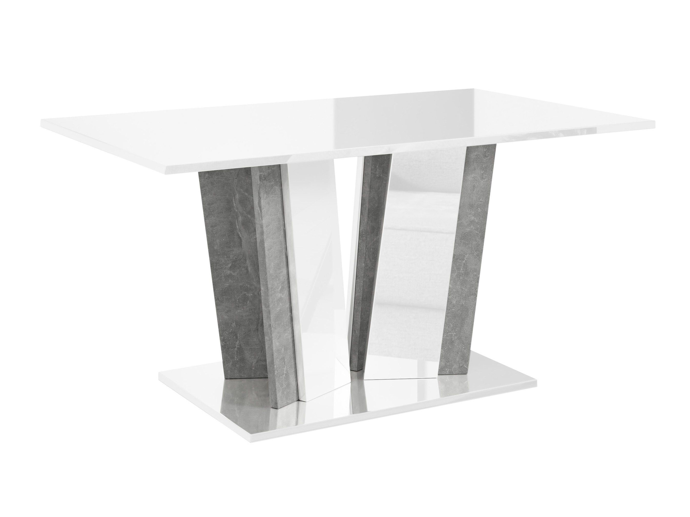 Coffee table Goodyear 143 (Glossy white + Concrete)