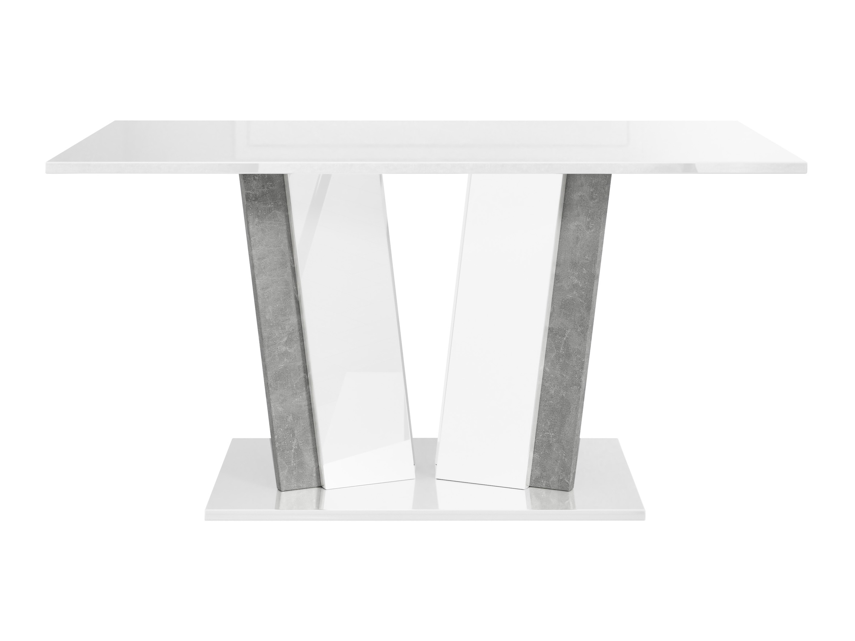 Coffee table Goodyear 143 (Glossy white + Concrete)