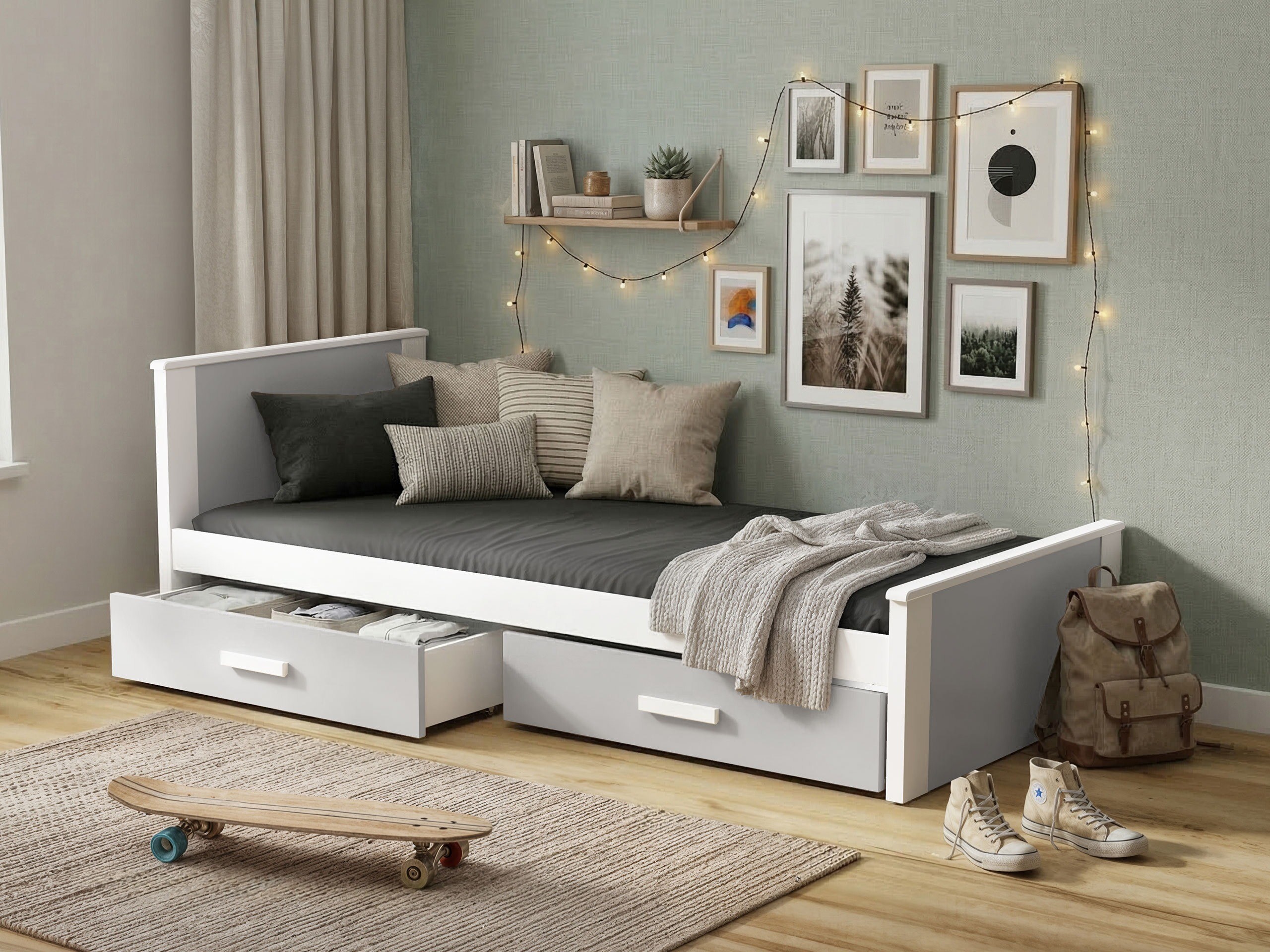Bed Henderson 116 (White + Grey)