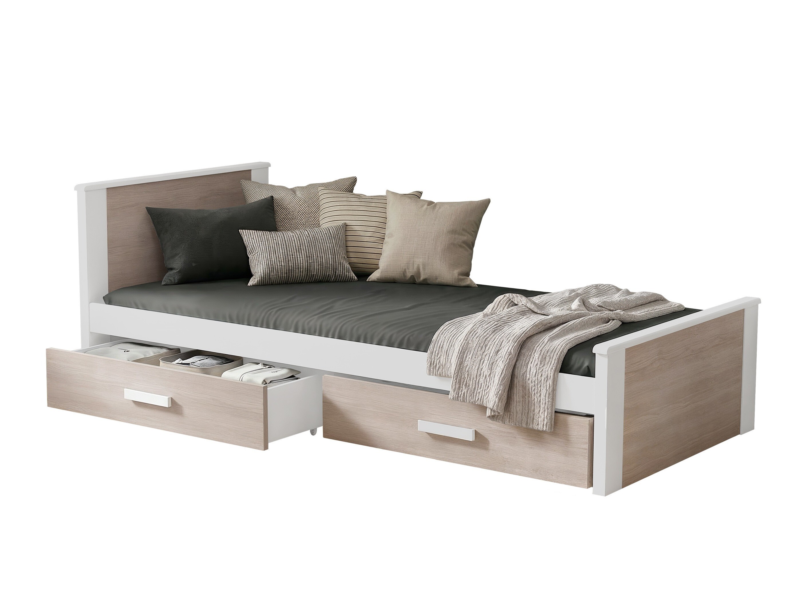 Bed Henderson 116 (White + Sonoma oak)