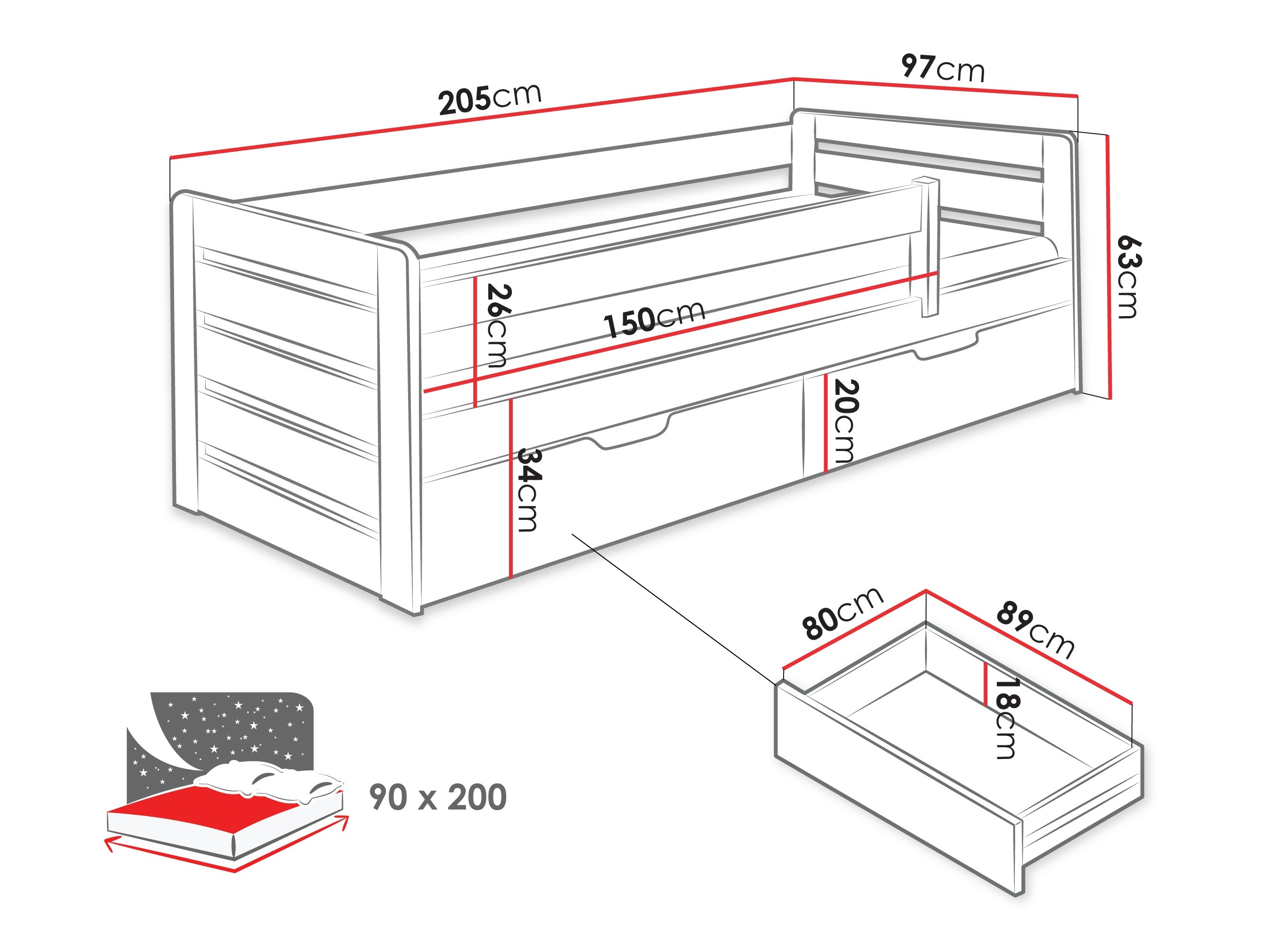 Bed Henderson 173 (White)