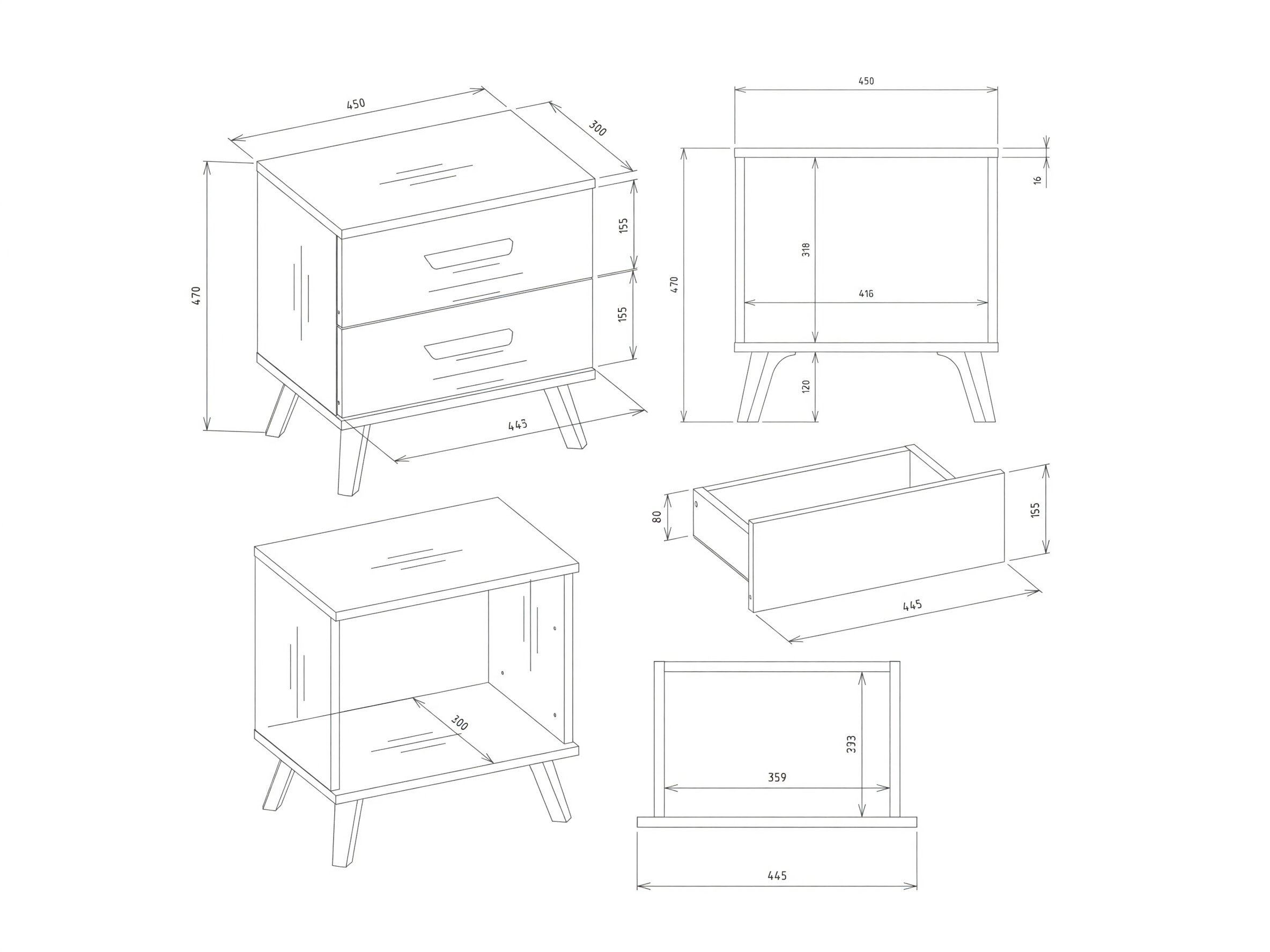 Bedside table Telue 100