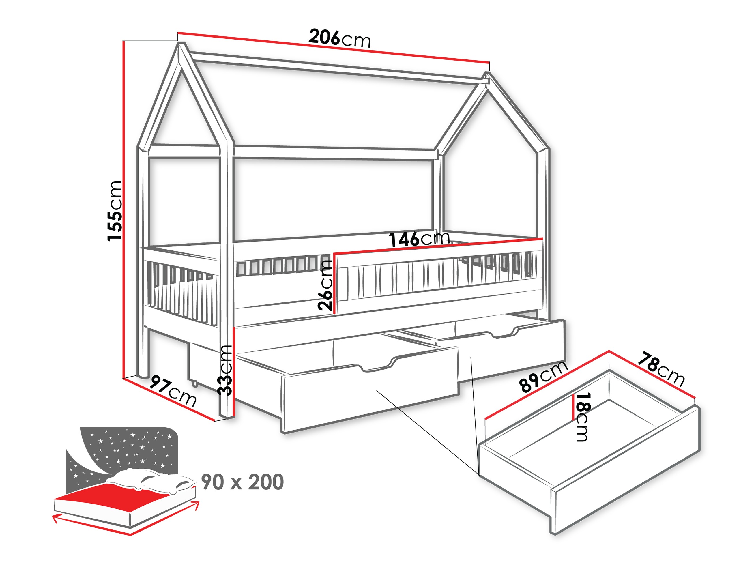 Bed Henderson 168 (White)