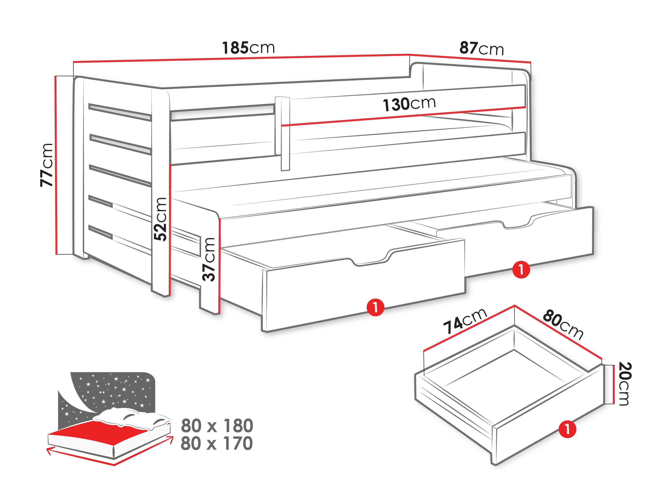 Bed Henderson 127 (Pine)
