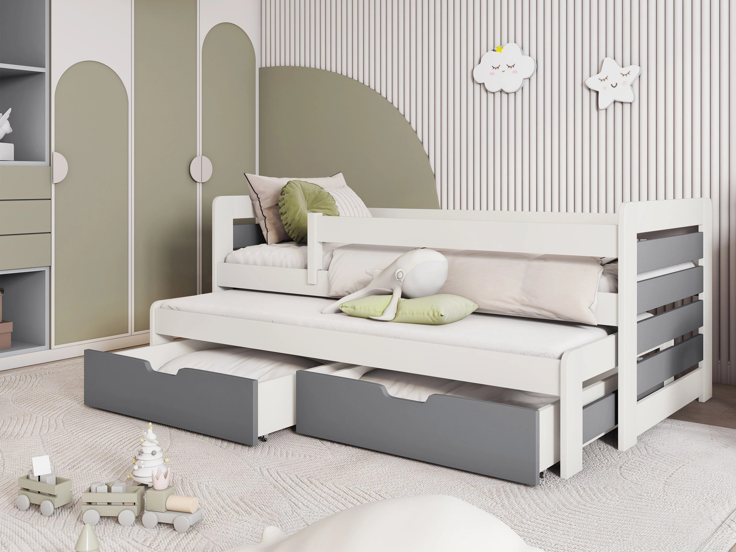 Bed Henderson 127 (White + Grey)