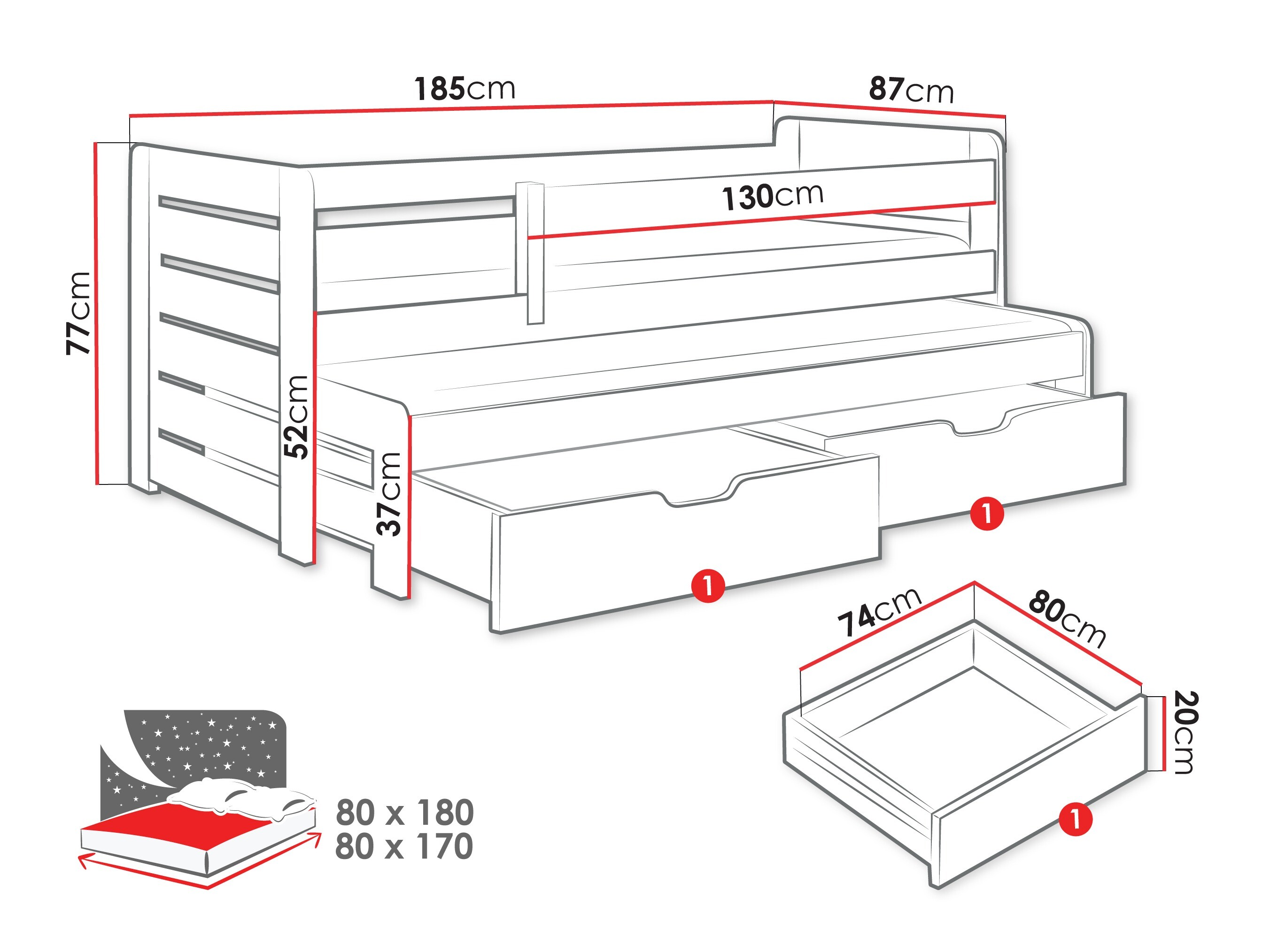 Bed Henderson 127 (White)
