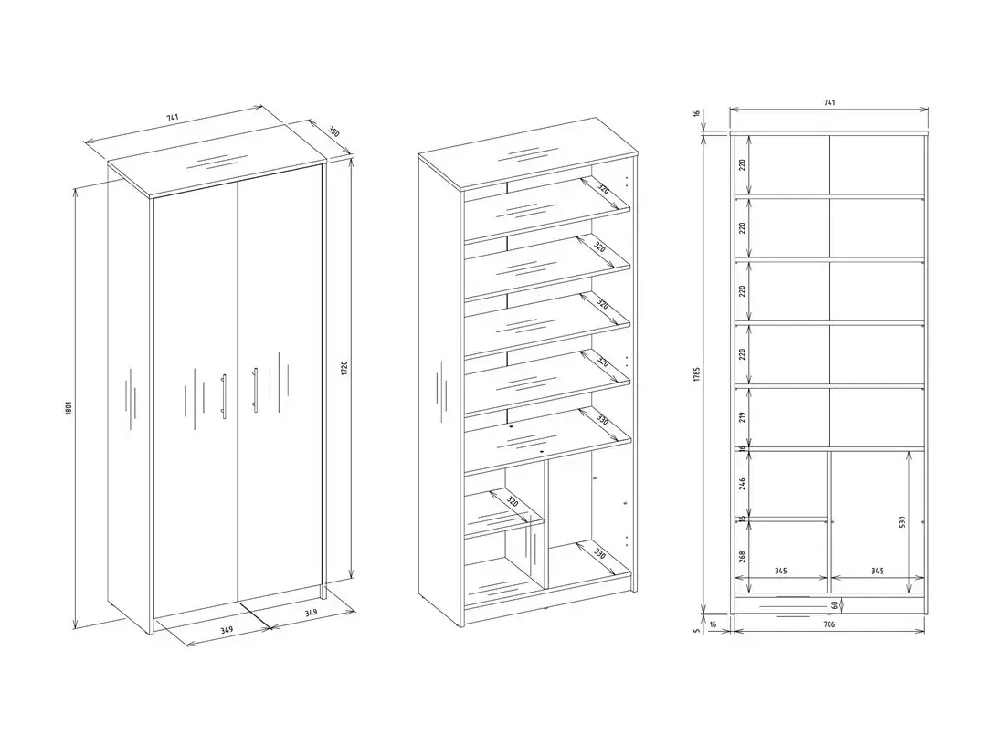 Bookcase Mandeville 196 (Sonoma oak)