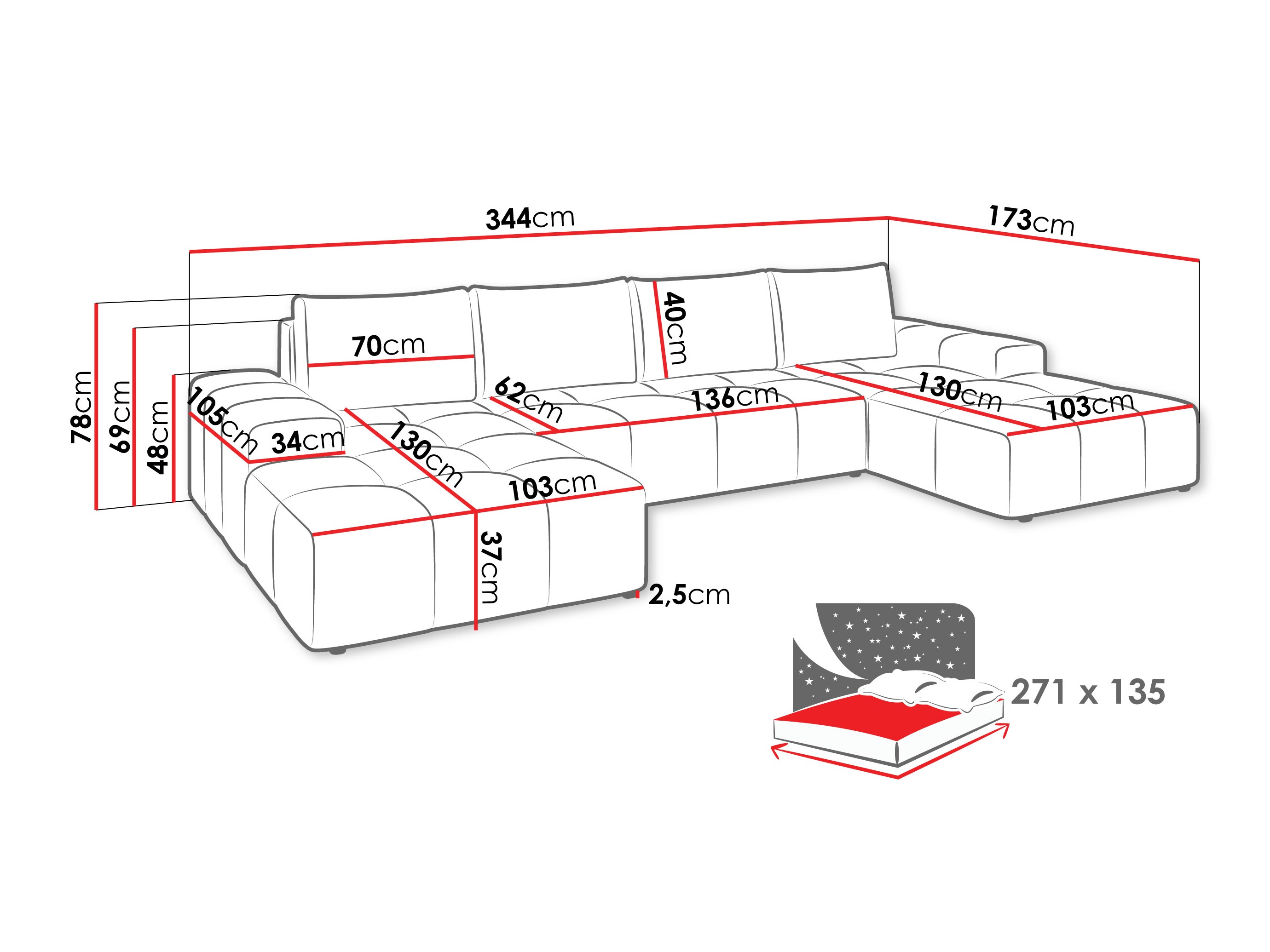 Corner sofa Comfivo Origor II (Elli 04)